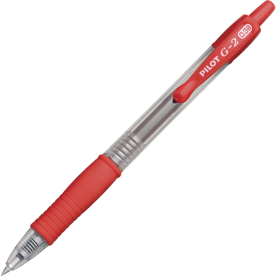 pilot-g2-premium-gel-roller-retractable-pens-ultra-fine-pen-point-038-mm-pen-point-size-refillable-retractable-red-gel-based-ink-clear-barrel-24-bundle_pil31279bd - 2