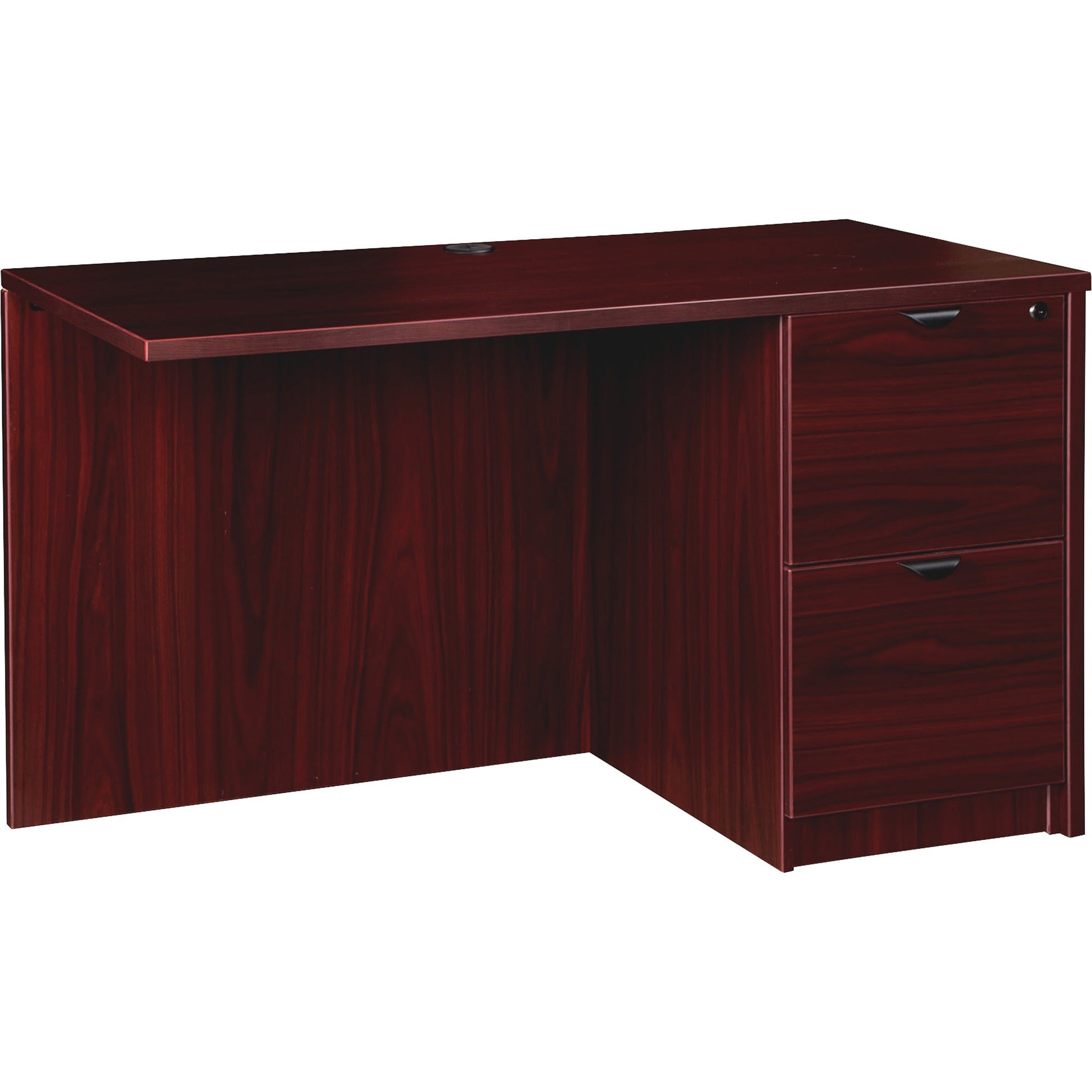 lorell-prominence-20-right-return-48-x-2429--1-top-2-x-file-drawers-band-edge-material-particleboard-finish-laminate_llrpr2448rmy - 1