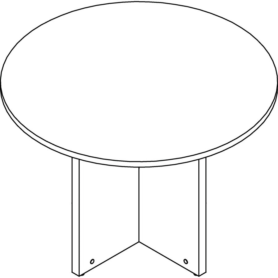 lorell-prominence-20-round-laminate-conference-table-29-x-42--1-top-01-edge-material-thermofused-melamine-tfm-particleboard-impact-resistant_llrpt42rmy - 2