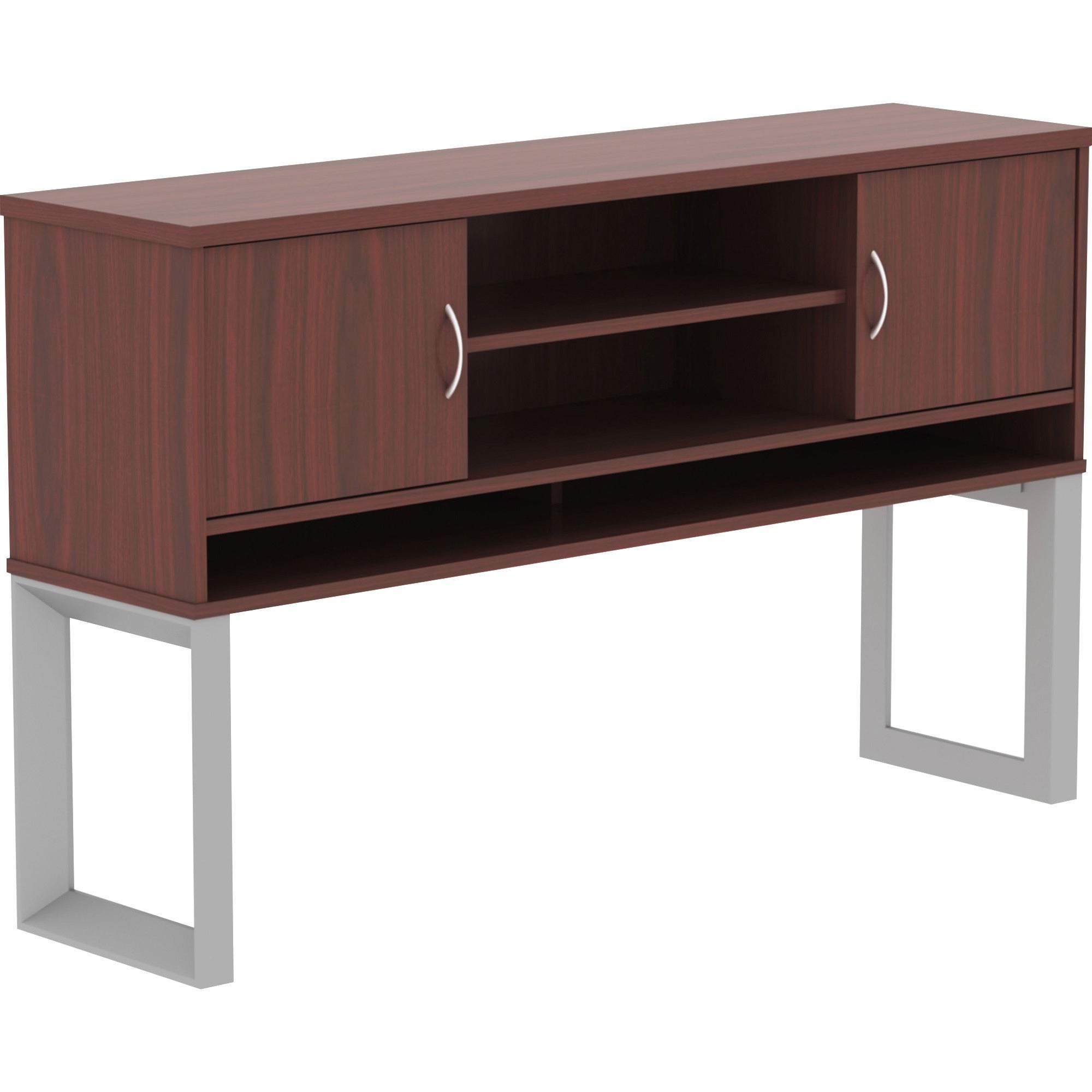 lorell-relevance-series-freestanding-hutch-59-x-1536-3-shelves-finish-mahogany-laminate_llr16218 - 1