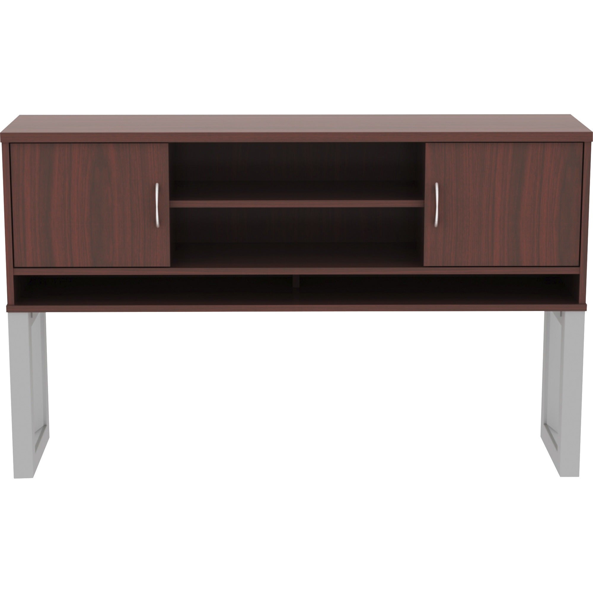 lorell-relevance-series-freestanding-hutch-59-x-1536-3-shelves-finish-mahogany-laminate_llr16218 - 2