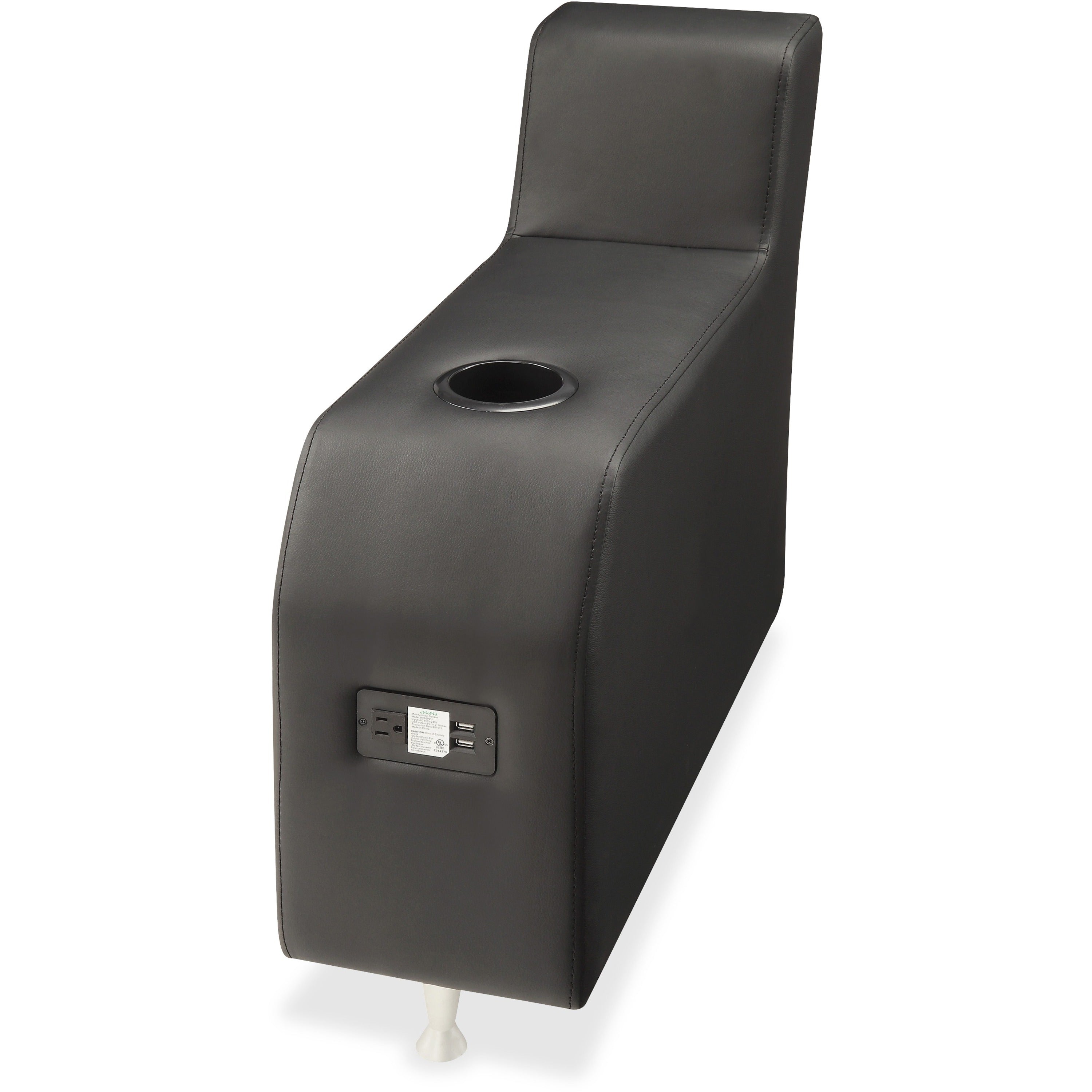 lorell-fuze-modular-series-lounge-adder-arm-black-leather-1-each_llr86923 - 1