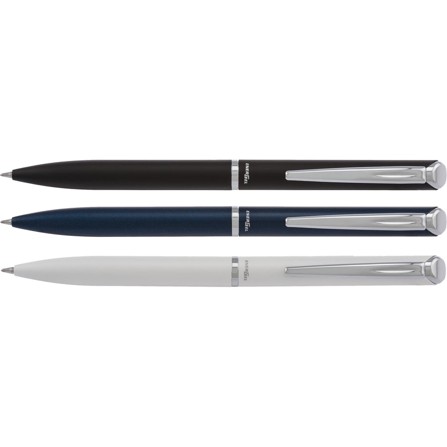 pentel-style-liquid-gel-pen-07-mm-pen-point-size-refillable-retractable-black-gel-based-ink-blue-metal-barrel-1-each_penbl2007cabx - 2