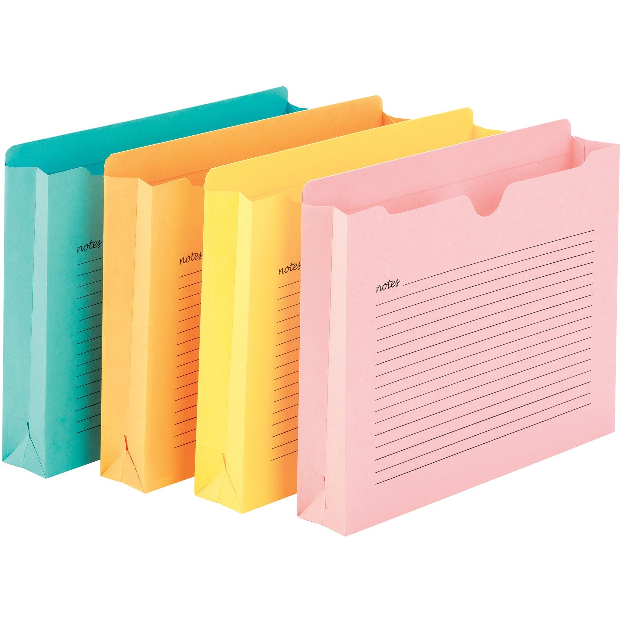 smead-straight-tab-cut-letter-recycled-file-jacket-8-1-2-x-11-2-expansion-aqua-goldenrod-pink-yellow-10%-recycled-12-pack_smd75694 - 1