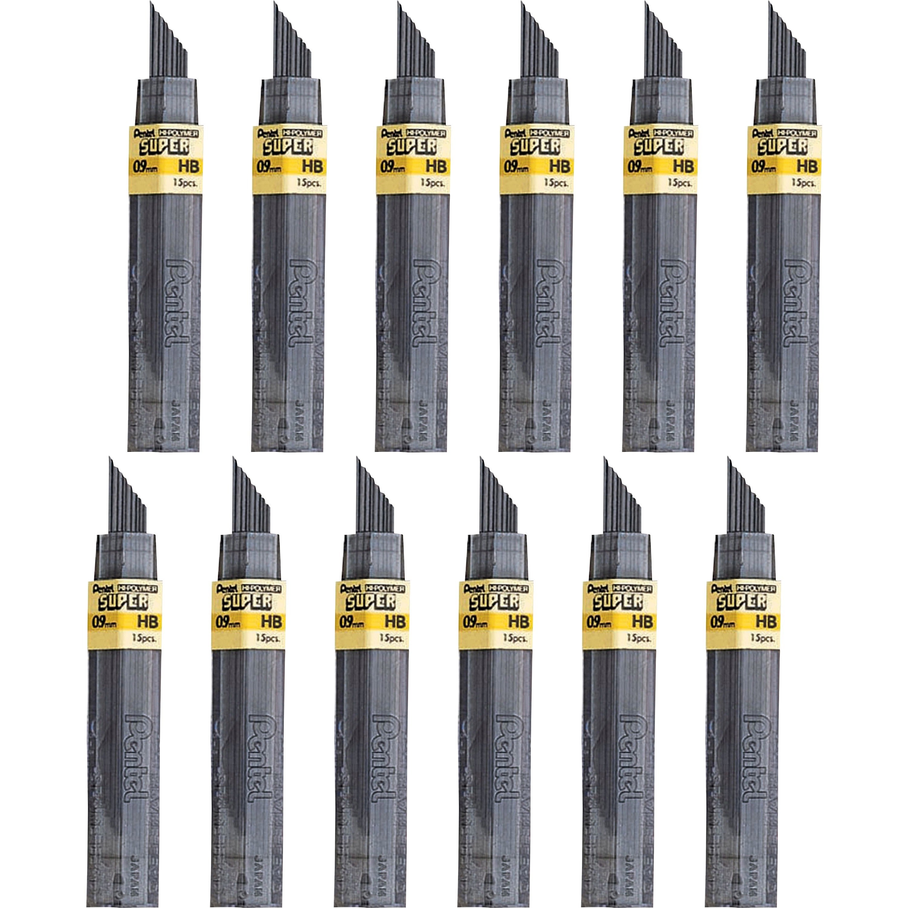 pentel-super-hi-polymer-leads-09-mmbold-point-hb-black-180-box_pen509hbbx - 1