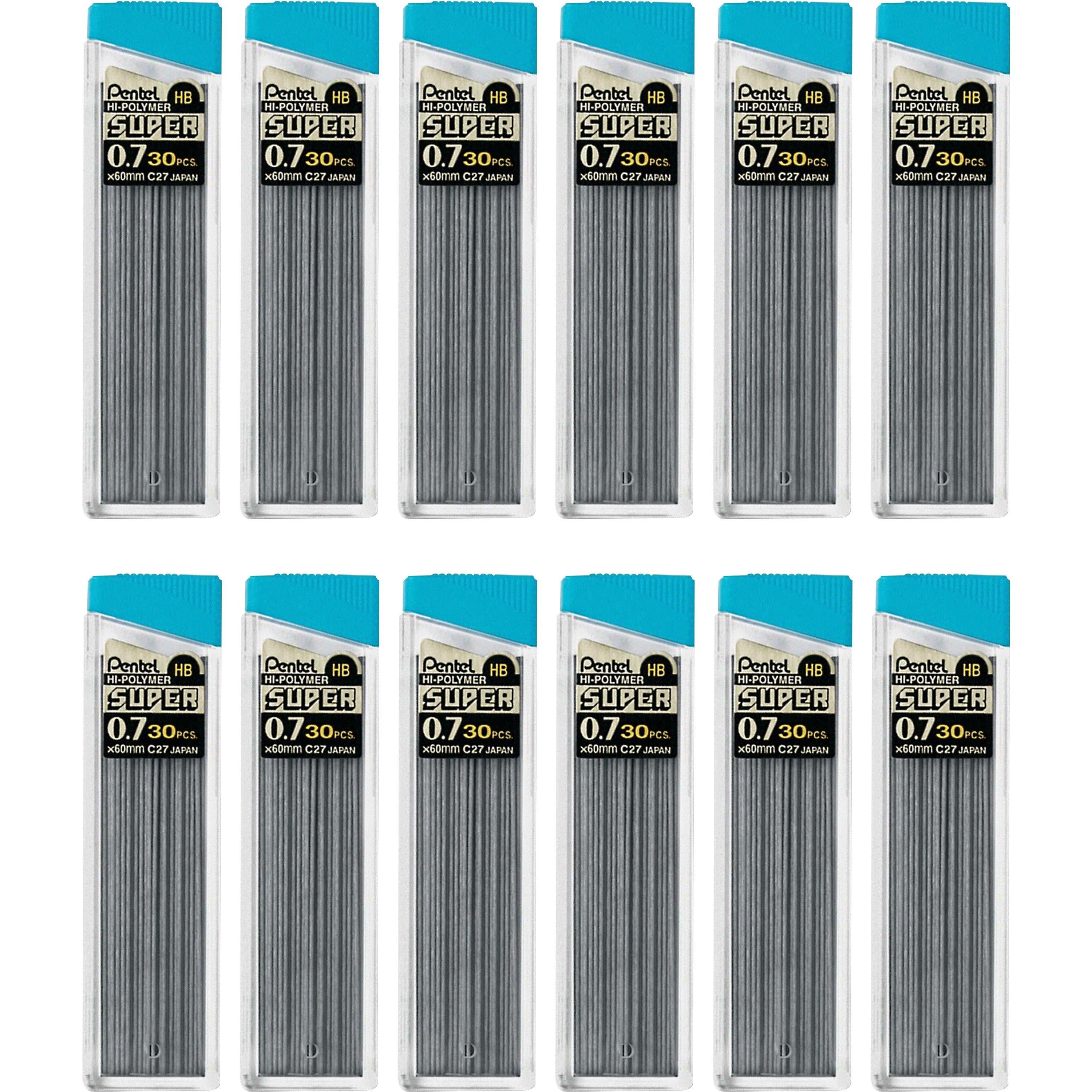 pentel-super-hi-polymer-leads-07-mmmedium-point-hb-black-360-box_penc27hbbx - 1