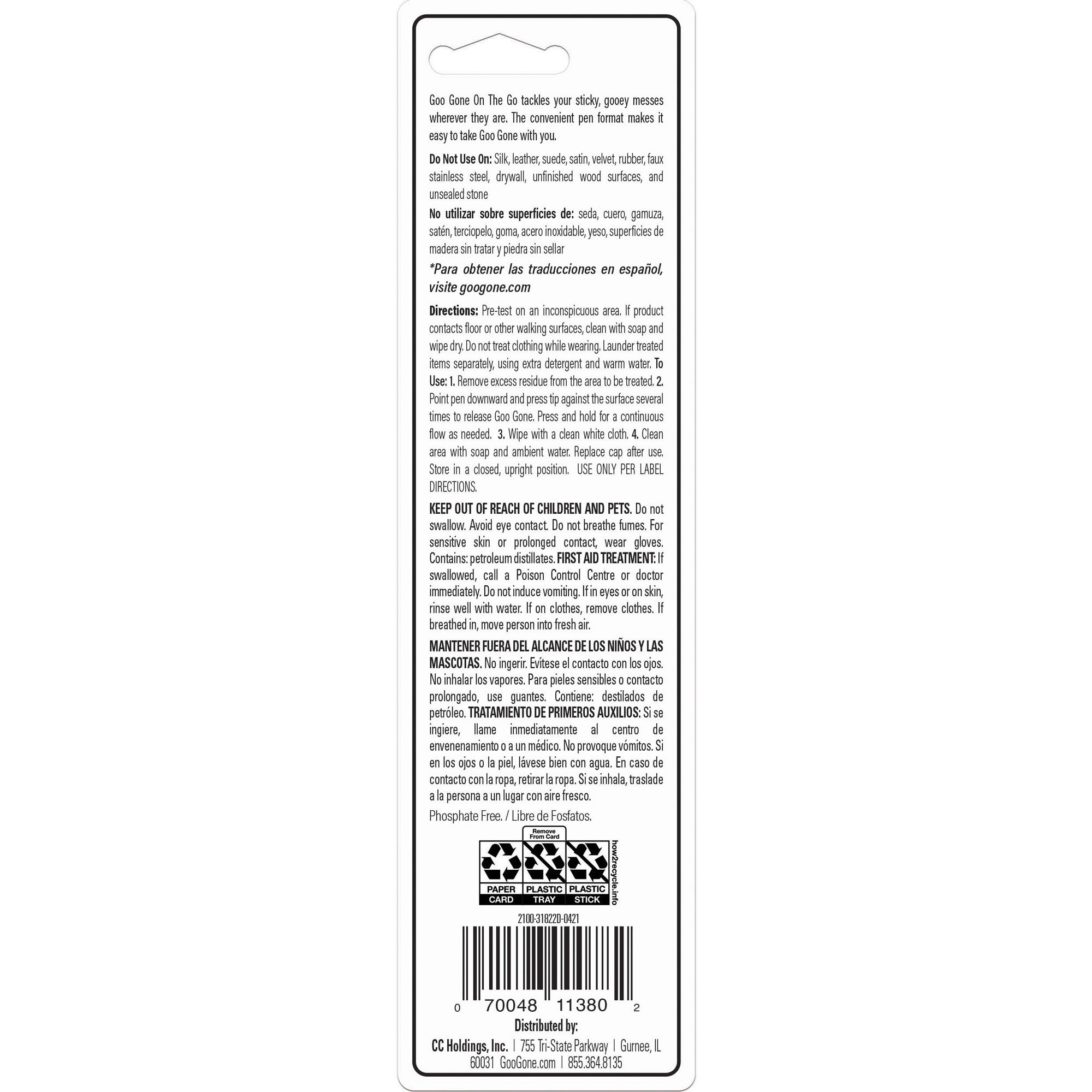 Goo Gone Mess-free Pen - For Multipurpose - 0.34 fl oz - Spill Proof, Unbreakable, Compact, Mess-free, Long Lasting - 12 / Carton - Black, Orange - 2