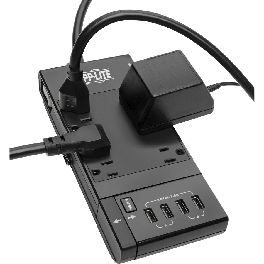 tripp-lite-by-eaton-protect-it!-6-outlet-surge-protector-4-usb-ports-6-ft-cord-1080-joules-diagnostic-led-black-housing-6-x-nema-5-15r-4-x-usb-1800-va-1080-j-120-v-ac-input_trptlp66usbr - 2