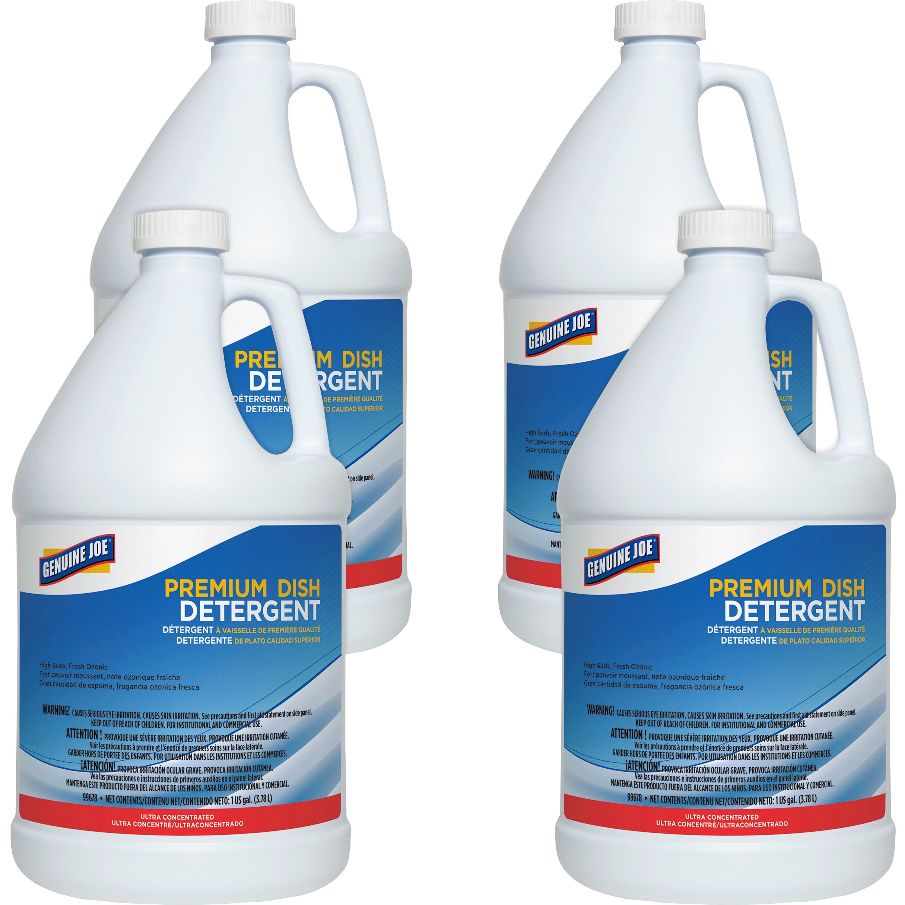 Genuine Joe Premium Dish Detergent - Concentrate - 128 fl oz (4 quart) - 4 / Carton - Blue - 1