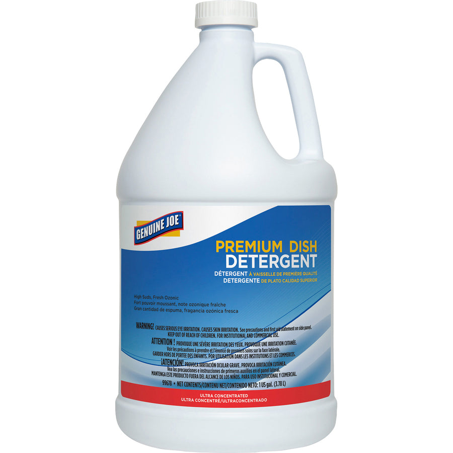 Genuine Joe Premium Dish Detergent - Concentrate - 128 fl oz (4 quart) - 4 / Carton - Blue - 2