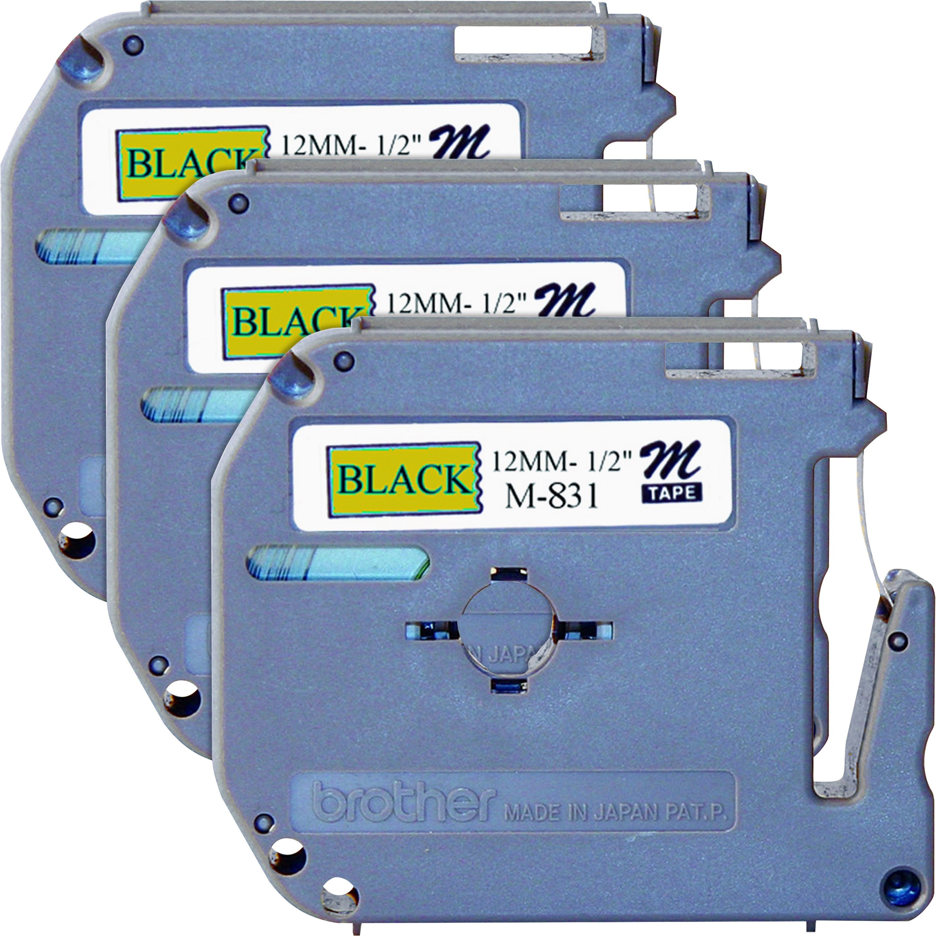brother-p-touch-nonlaminated-m-series-tape-cartridge-1-2-width-rectangle-black-gold-3-bundle_brtm831bd - 1