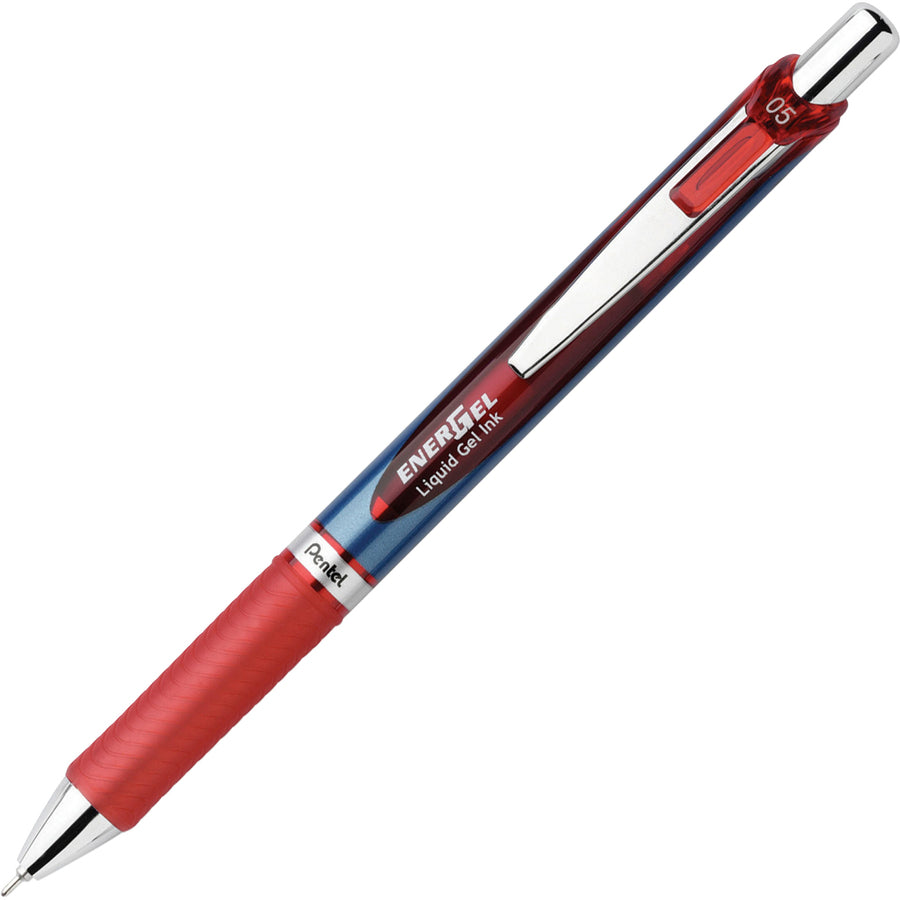 energel-energel-rtx-liquid-gel-pens-fine-pen-point-05-mm-pen-point-size-needle-pen-point-style-refillable-retractable-red-gel-based-ink-blue-barrel-stainless-steel-tip-12-box_penbln75bbx - 2
