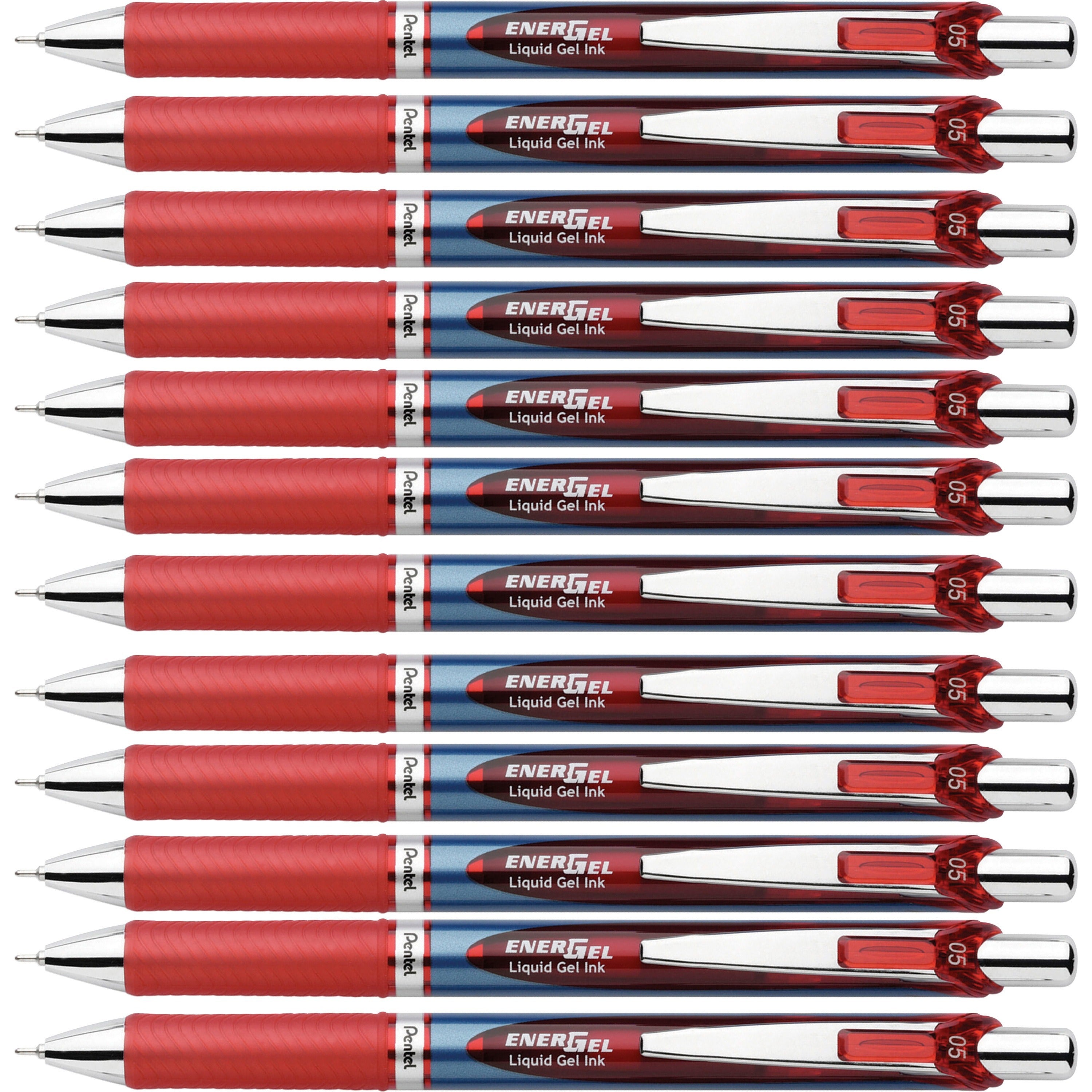 energel-energel-rtx-liquid-gel-pens-fine-pen-point-05-mm-pen-point-size-needle-pen-point-style-refillable-retractable-red-gel-based-ink-blue-barrel-stainless-steel-tip-12-box_penbln75bbx - 1