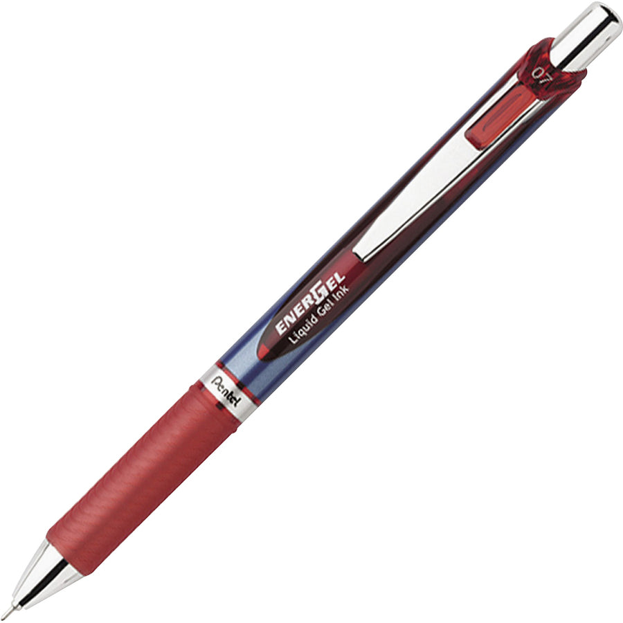 energel-energel-rtx-liquid-gel-pens-medium-pen-point-07-mm-pen-point-size-needle-pen-point-style-refillable-retractable-red-gel-based-ink-blue-barrel-stainless-steel-tip-12-box_penbln77bbx - 2