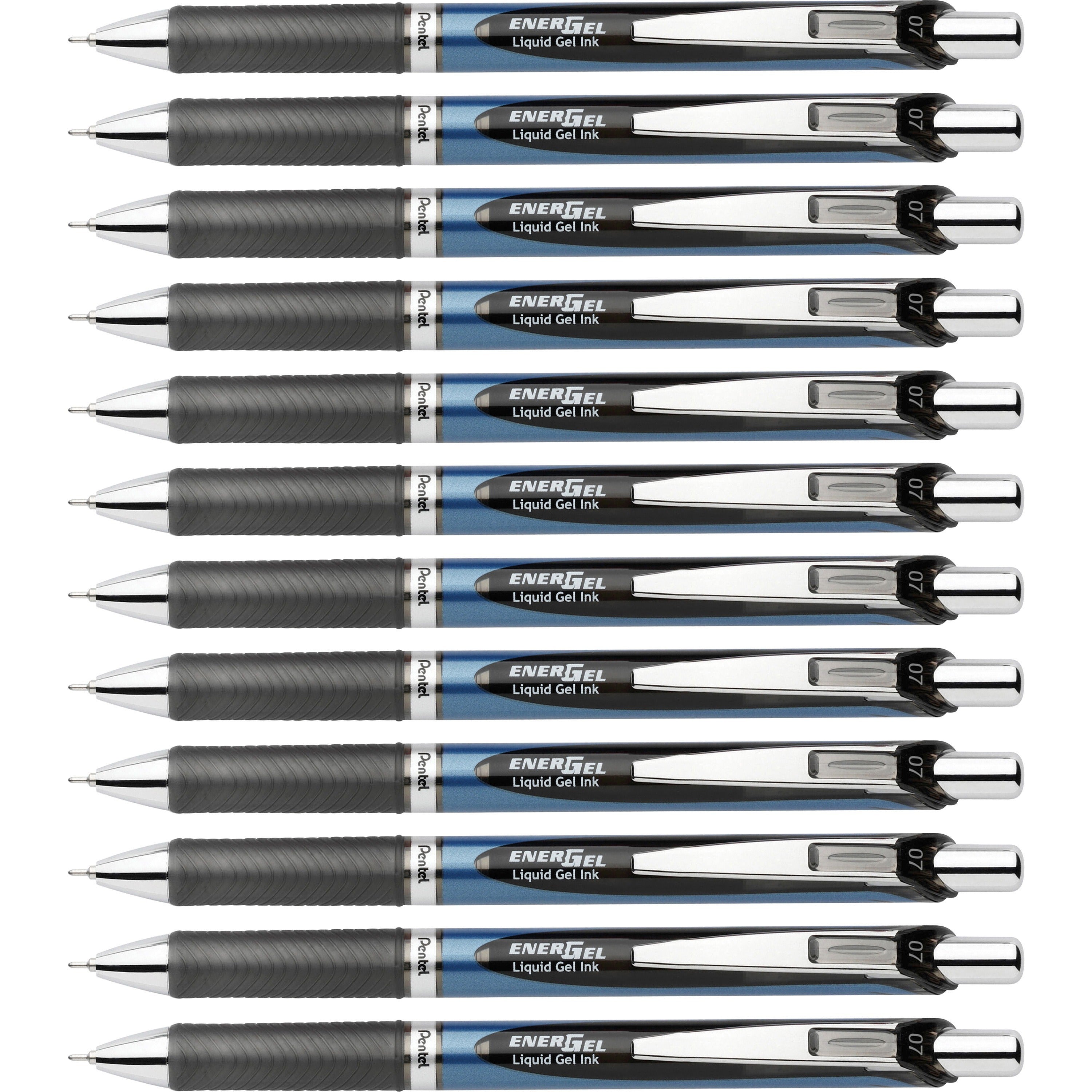 energel-energel-rtx-liquid-gel-pens-medium-pen-point-07-mm-pen-point-size-needle-pen-point-style-refillable-retractable-black-gel-based-ink-blue-barrel-stainless-steel-tip-12-box_penbln77bp2abx - 1