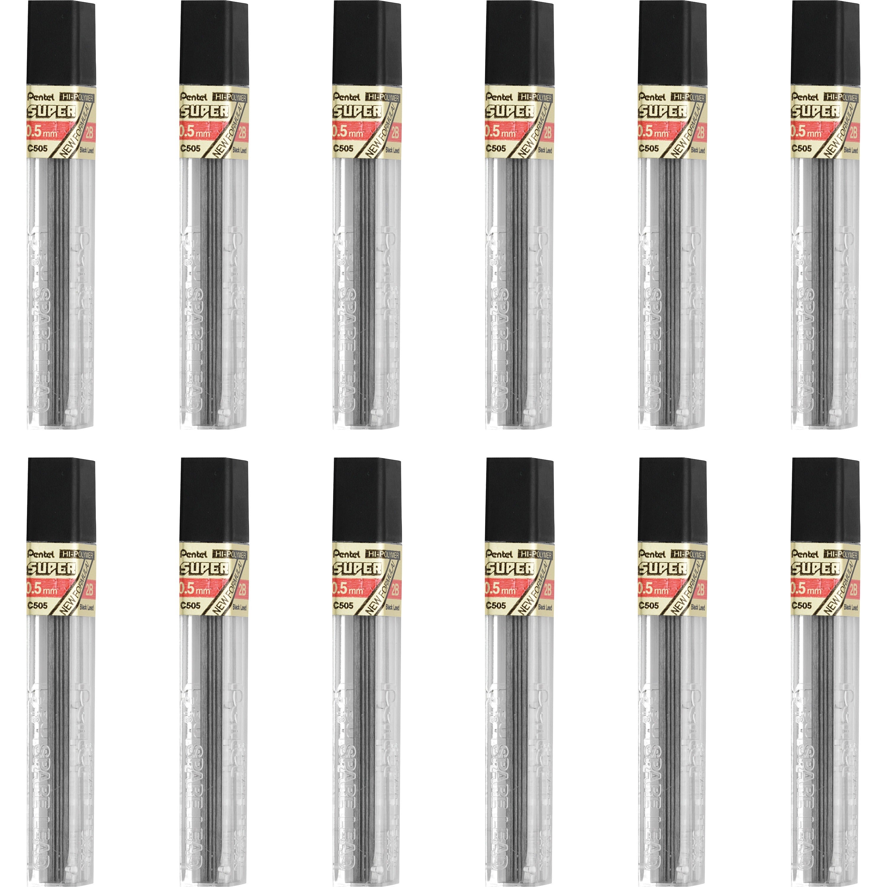 pentel-super-hi-polymer-leads-05-mmfine-point-2h-black-144-box_penc5052hbx - 1