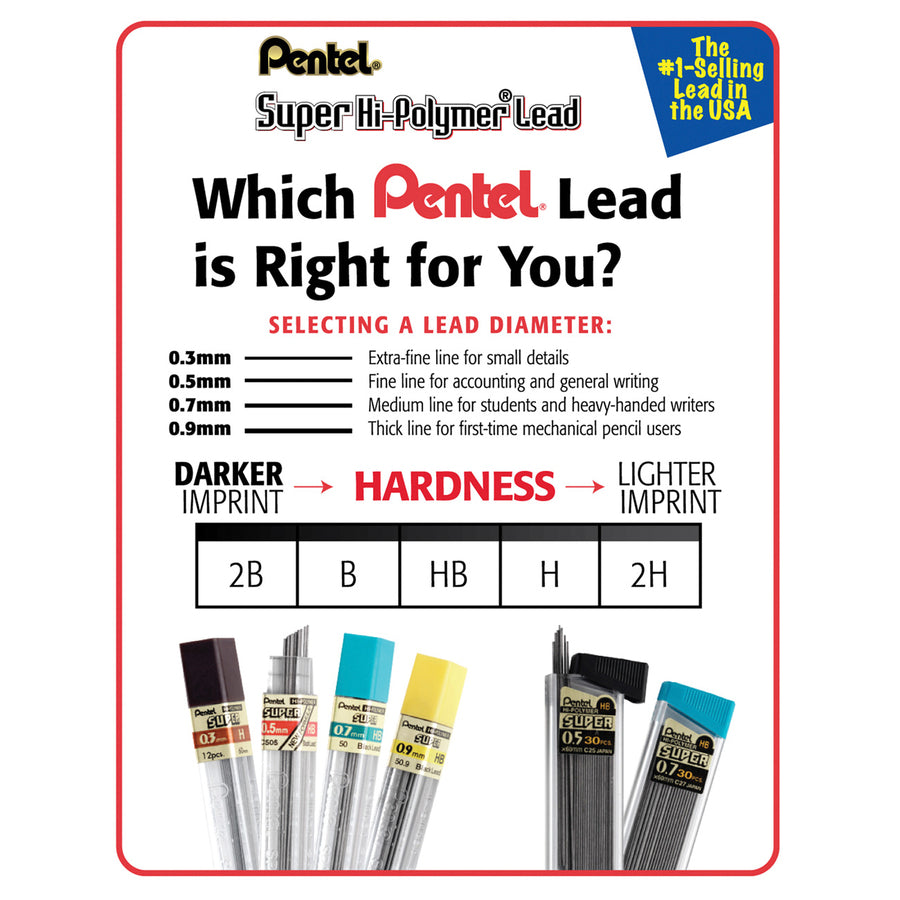 pentel-super-hi-polymer-leads-05-mmfine-point-h-black-144-box_penc505hbx - 2