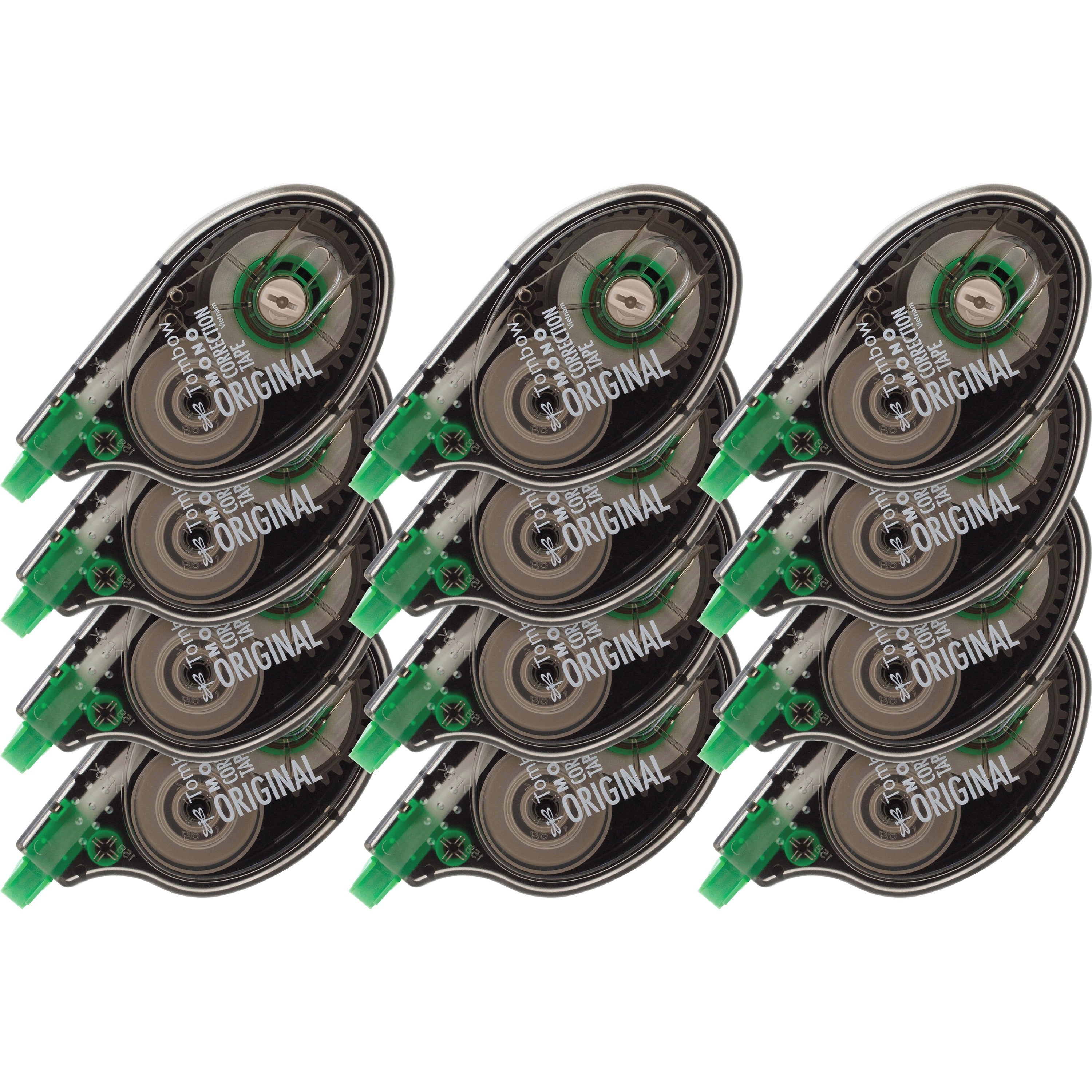 tombow-original-mono-correction-tape-016-width-x-3281-ft-length-1-lines-white-tape-ergonomic-acid-free-non-refillable-12-box-white_tom68627bx - 1