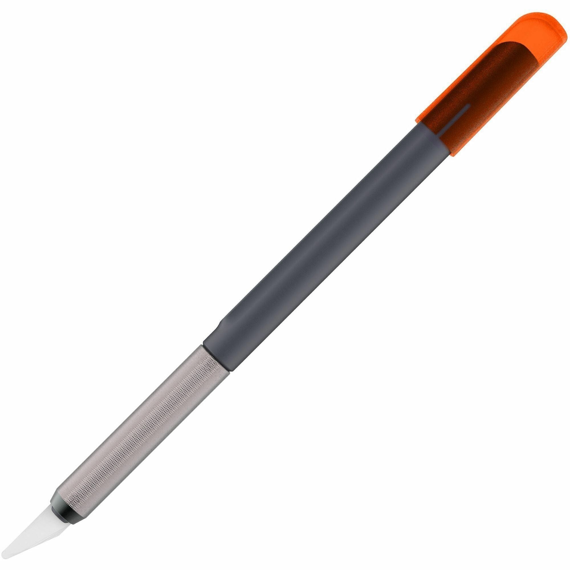 slice-weighted-craft-knife-ceramic-blade-non-sparking-non-conductive-rust-free-blade-ambidextrous-anti-slip-textured-grip-zirconia-polypropylene-glass-filled-nylon-brass-64-length-1-each_sli10548 - 1