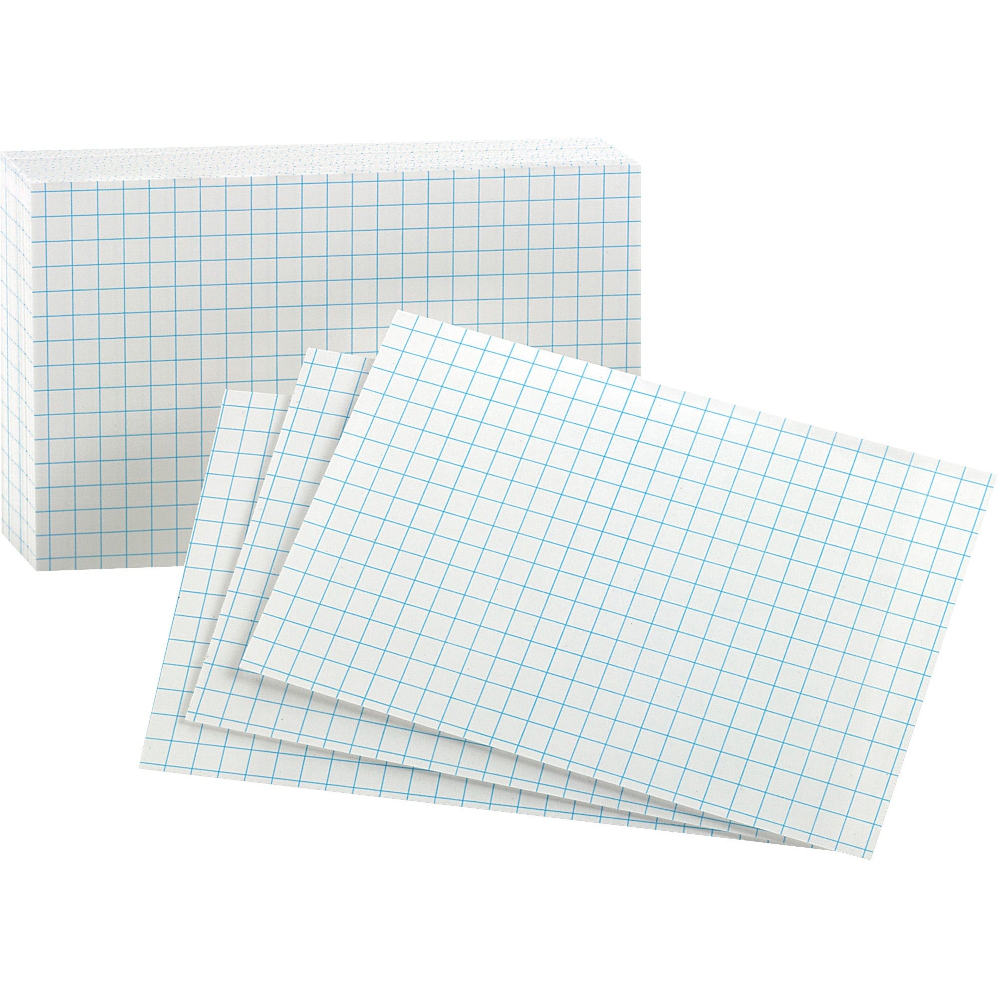 Oxford Graph Index Cards - 3" x 5" - 90 lb Basis Weight - 100 / Pack - Sustainable Forestry Initiative (SFI) - White -