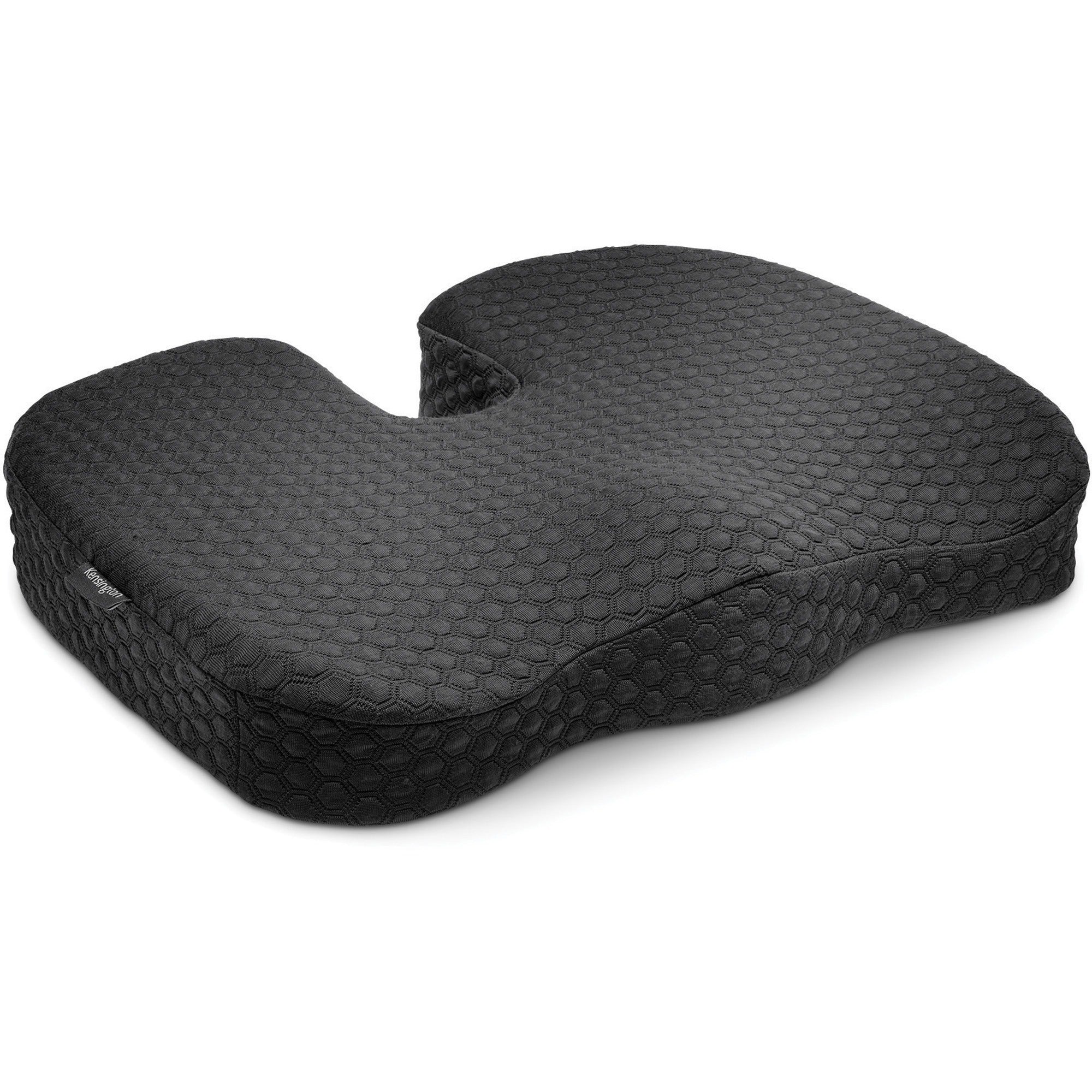 kensington-premium-cool-gel-seat-cushion-14-x-18-gel-filling-fabric-cover-foam-comfortable-durable-anti-slip-ergonomic-design-machine-washable-carrying-strap-black-1each_kmw55807 - 1