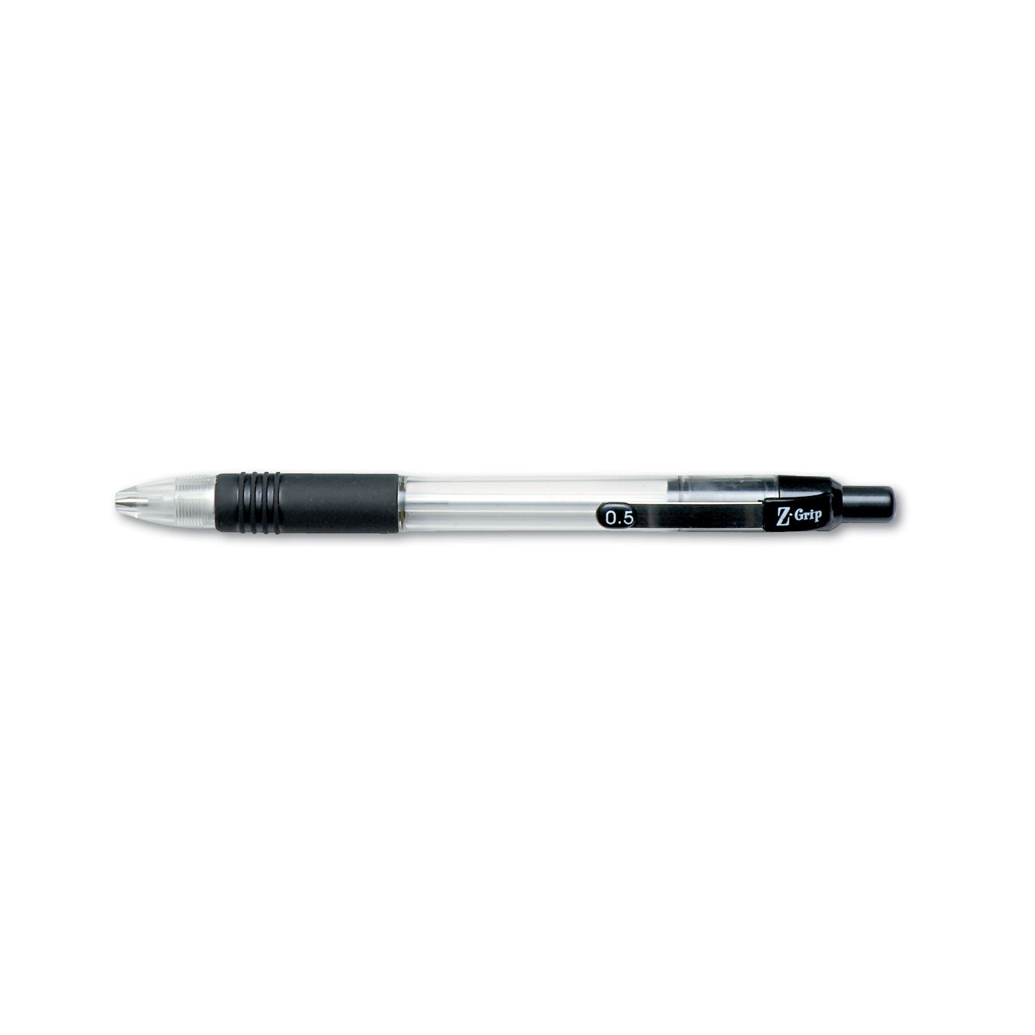 Z-Grip Mechanical Pencil, 0.5 mm, HB (#2), Black Lead, Clear/Black Barrel, Dozen -