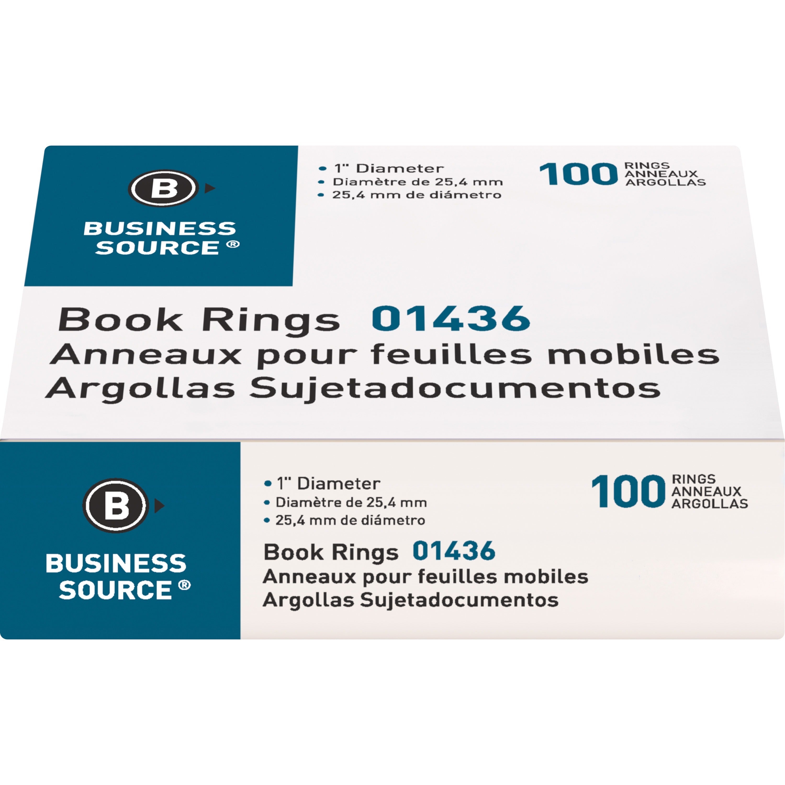business-source-standard-book-rings-1-diameter-silver-nickel-plated-500-bundle_bsn01436bd - 2