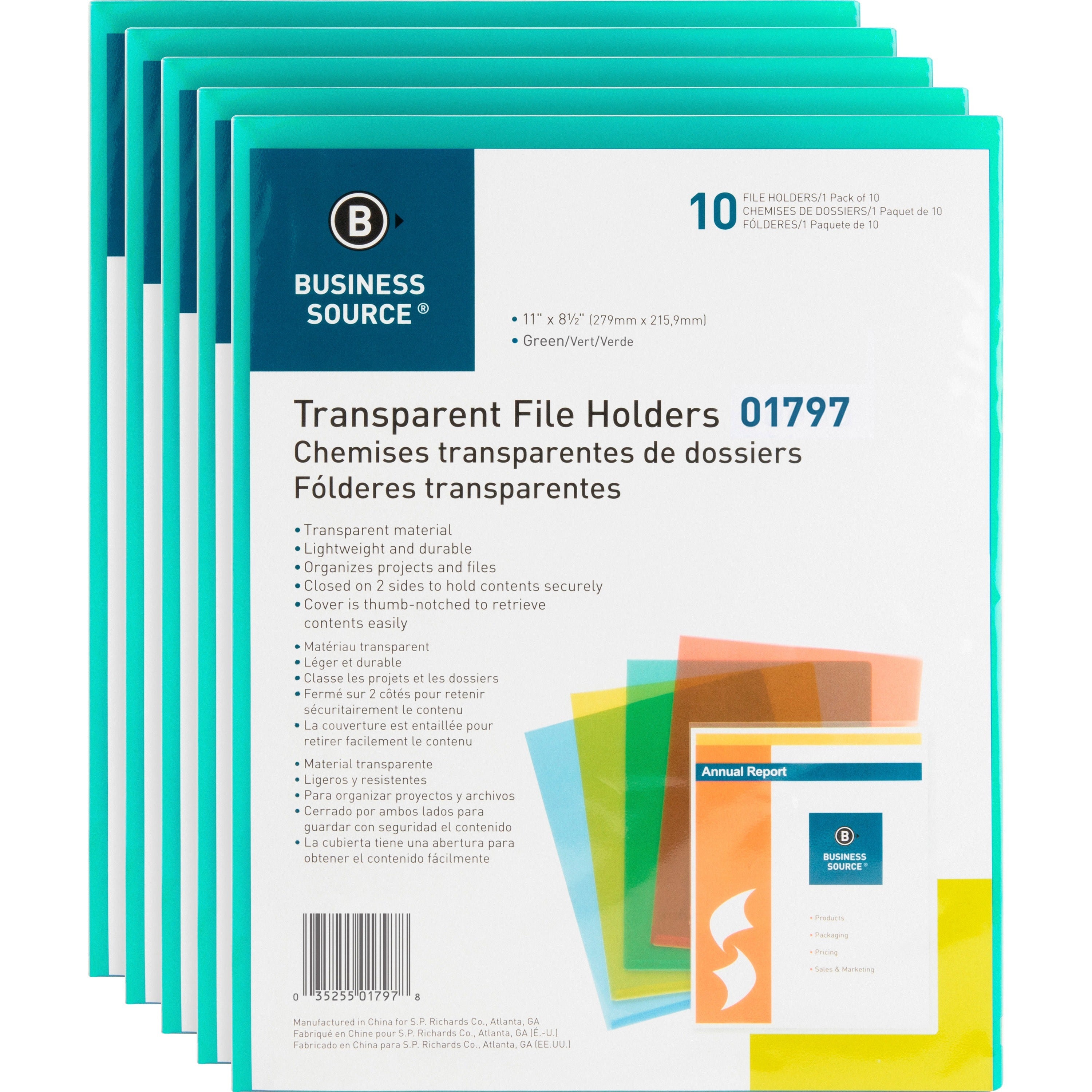business-source-letter-file-sleeve-8-1-2-x-11-20-sheet-capacity-green-50-box_bsn01797bx - 1