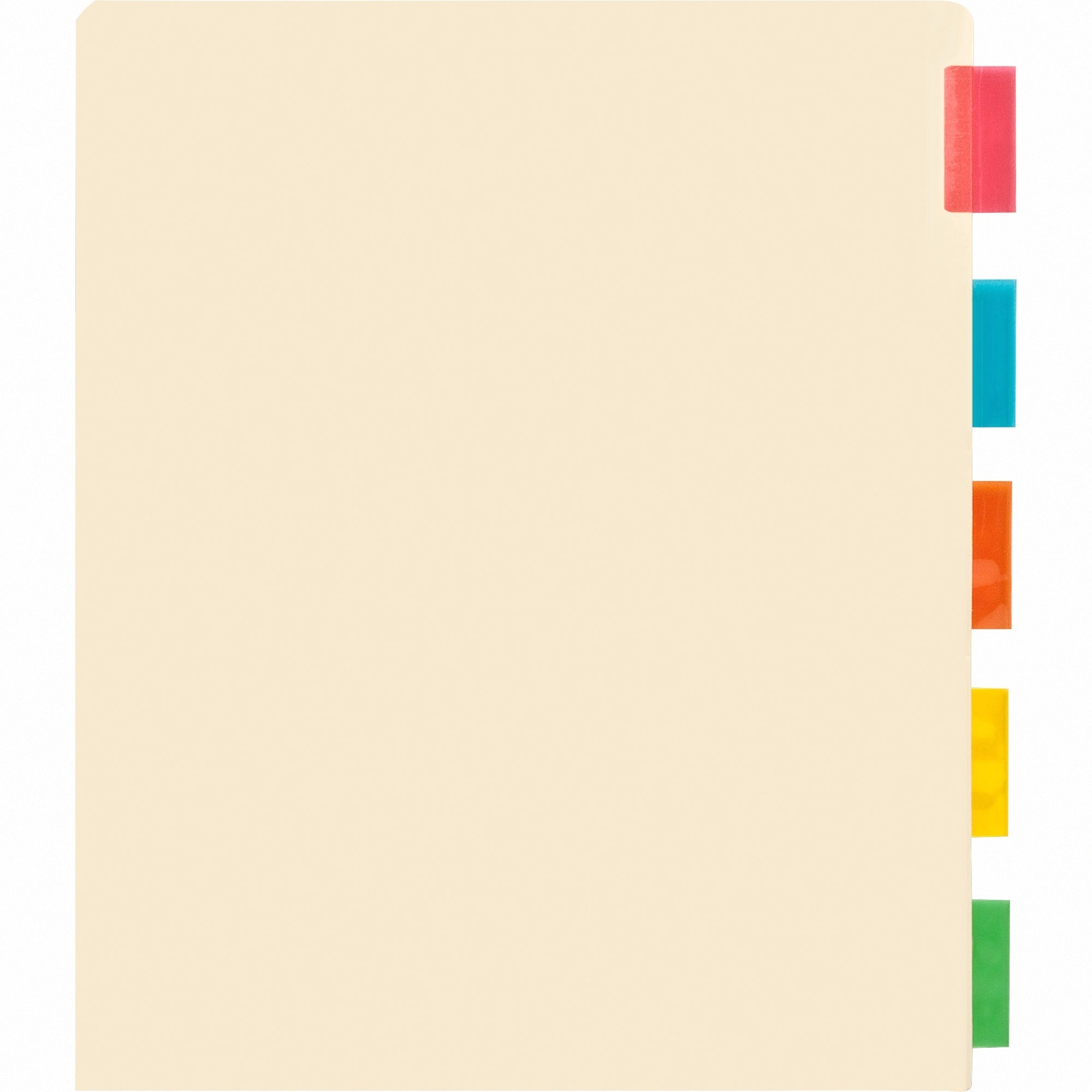 business-source-color-tab-pocket-binder-dividers-blank-tabs-5-tabs-set-9-divider-width-x-11-divider-length-letter-850-width-x-11-length-buff-buff-paper-divider-assorted-tabs-5-set_bsn02073 - 1