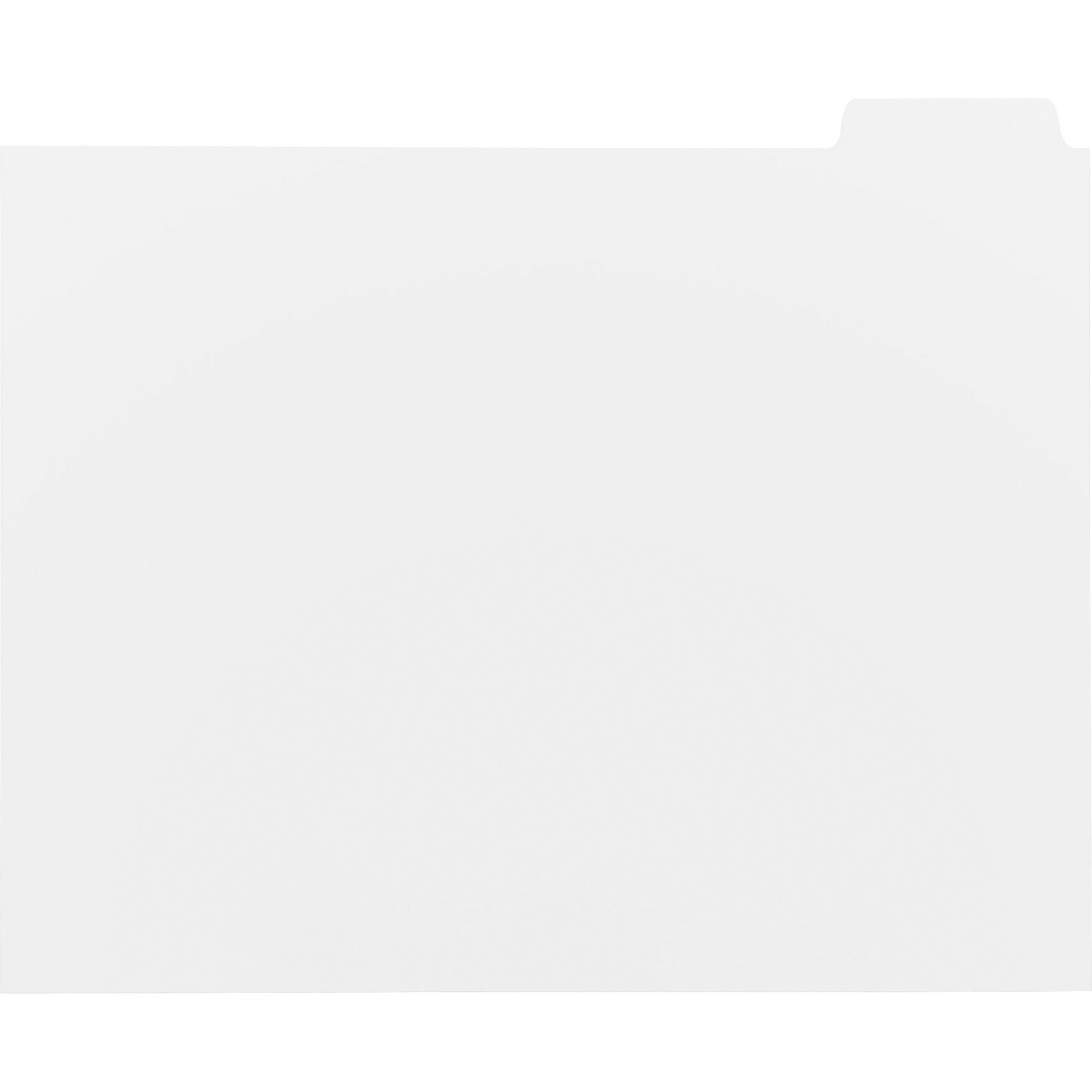 Business Source Double-reverse Printer Print-on Dividers - Print-on Tab(s) - 5 Tab(s)/Set - Letter - 8.50" Width x 11" Length - Bright White Paper Divider - White Paper Tab(s) - 50 / Box