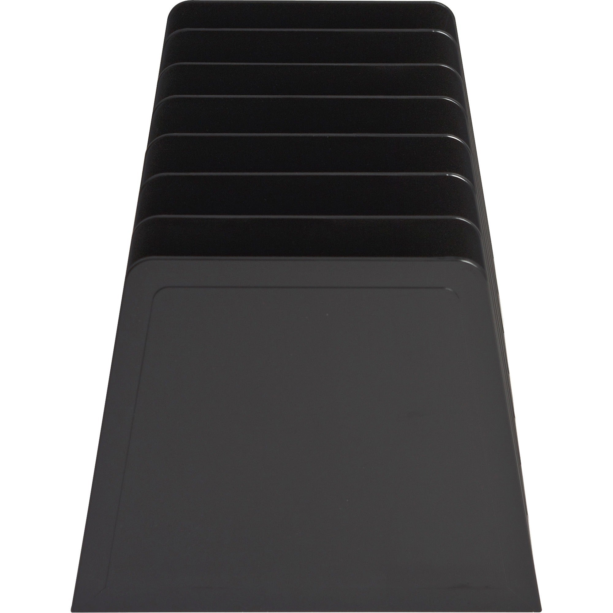 business-source-desk-step-sorter-45-height-x-88-width-x-55-depthdesktop-25%-recycled-black-plastic-1-each_bsn11876 - 2