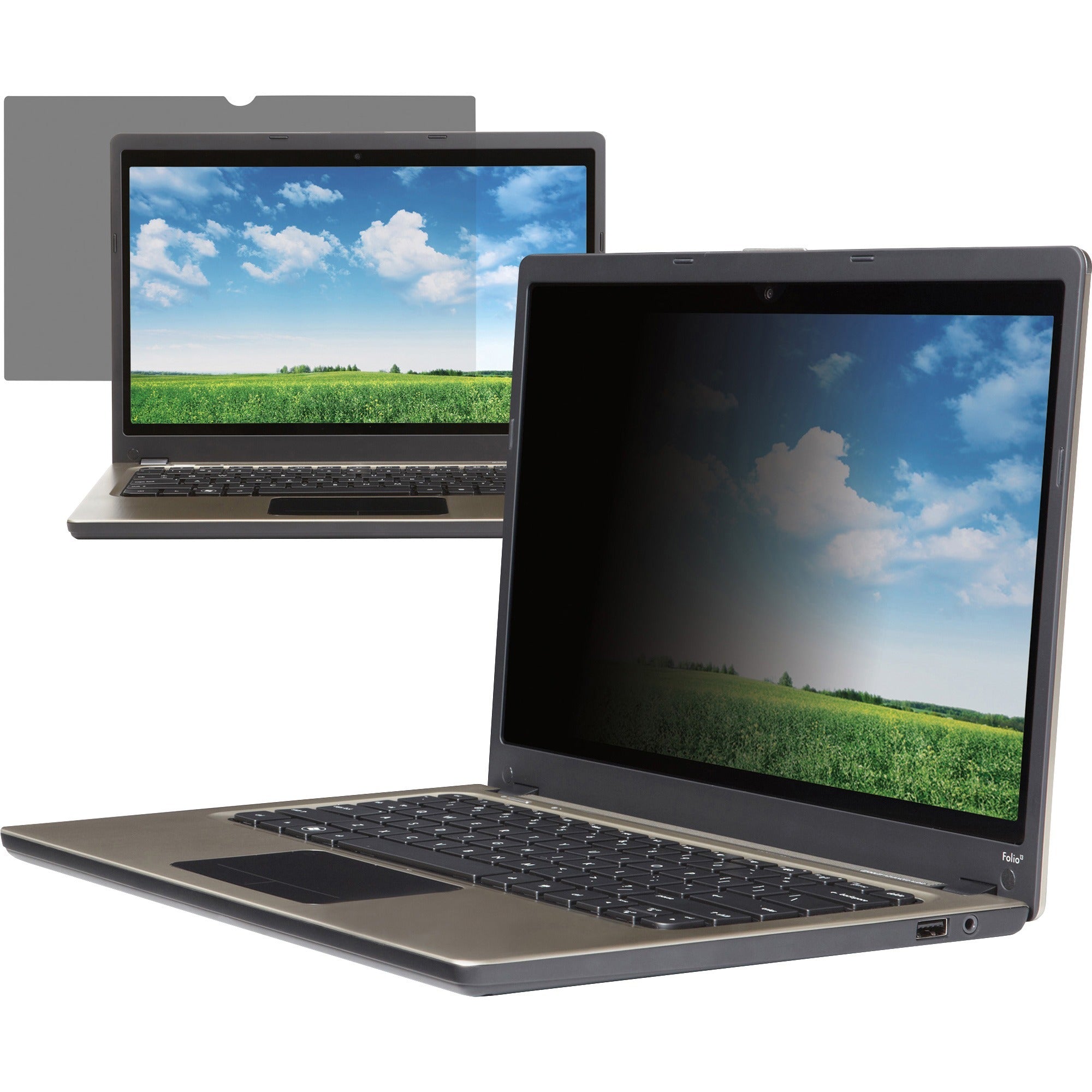 business-source-169-ratio-multipurpose-privacy-filter-black-for-widescreen-lcd-monitor-169-dust-resistant-anti-glare-1-pack_bsn20523 - 1