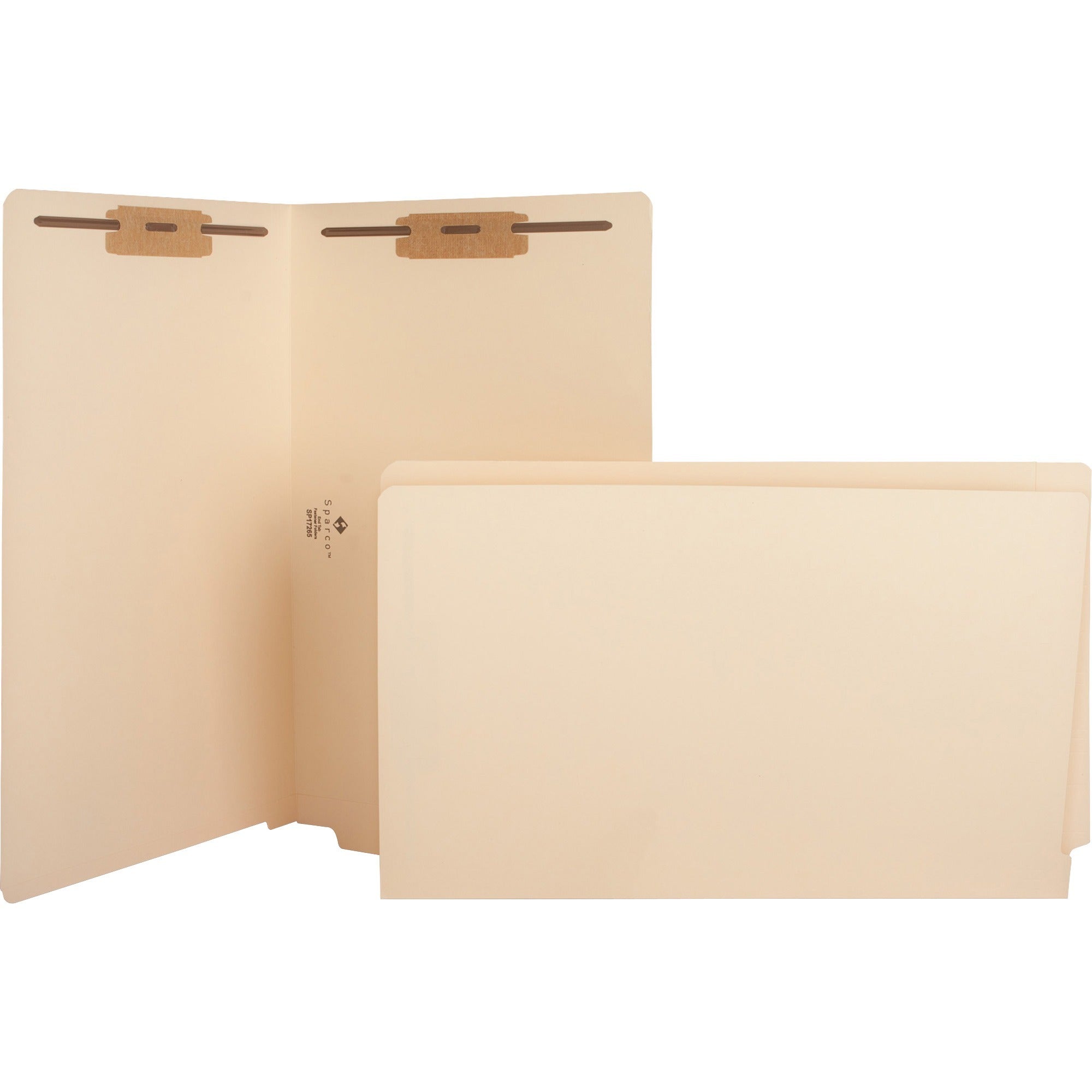 business-source-straight-tab-cut-legal-recycled-fastener-folder-8-1-2-x-14-2-fasteners-2-fastener-capacity-10%-recycled-50-box_bsn17265 - 1