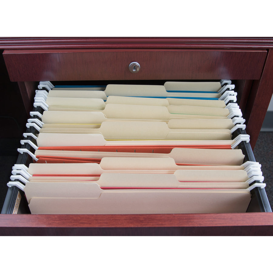 business-source-1-3-tab-cut-letter-recycled-classification-folder-8-1-2-x-11-3-4-expansion-top-tab-location-assorted-position-tab-position-10%-recycled-100-box_bsn211113 - 2