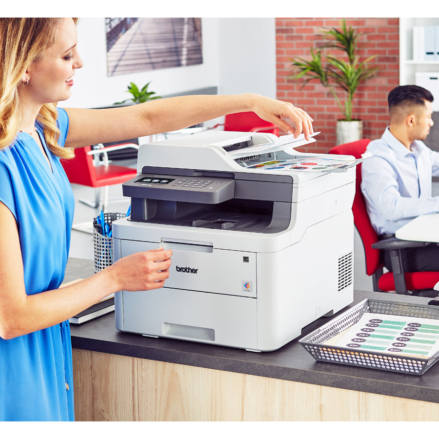 Brother MFC-L3710CW Compact Digital Color All-in-One Printer Providing Laser Quality Results with Wireless - Copier/Fax/Printer/Scanner - 19 ppm Mono/19 ppm Color Print - 600 x 2400 dpi Print - Up to 30000 Pages Monthly - 251 sheets Input - Color Sca - 3