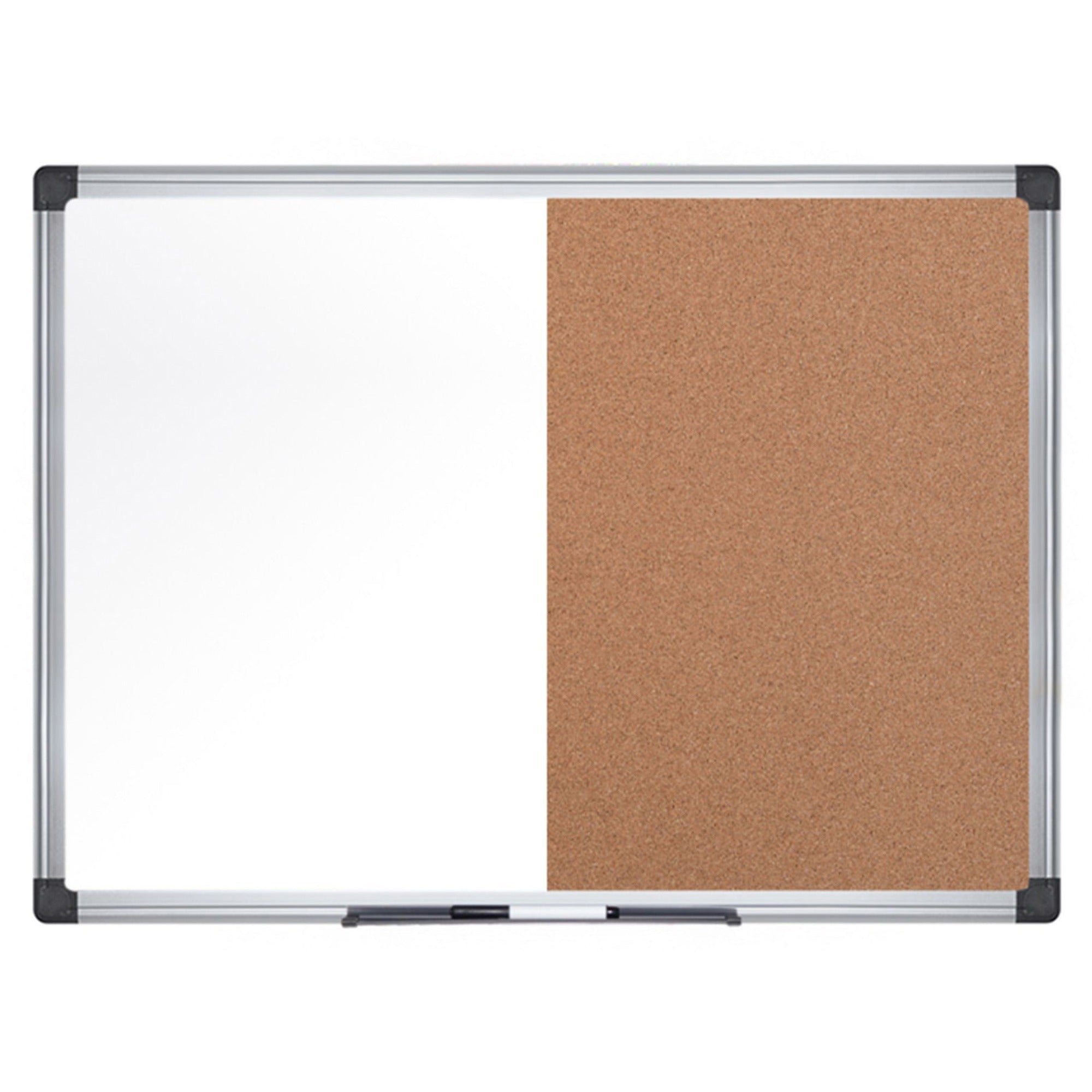 mastervision-dry-erase-combo-board-050-height-x-48-width-x-72-depth-natural-cork-melamine-surface-self-healing-resilient-easy-to-clean-dry-erase-surface-durable-silver-aluminum-frame-1-each-taa-compliant_bvcxa2702170 - 1