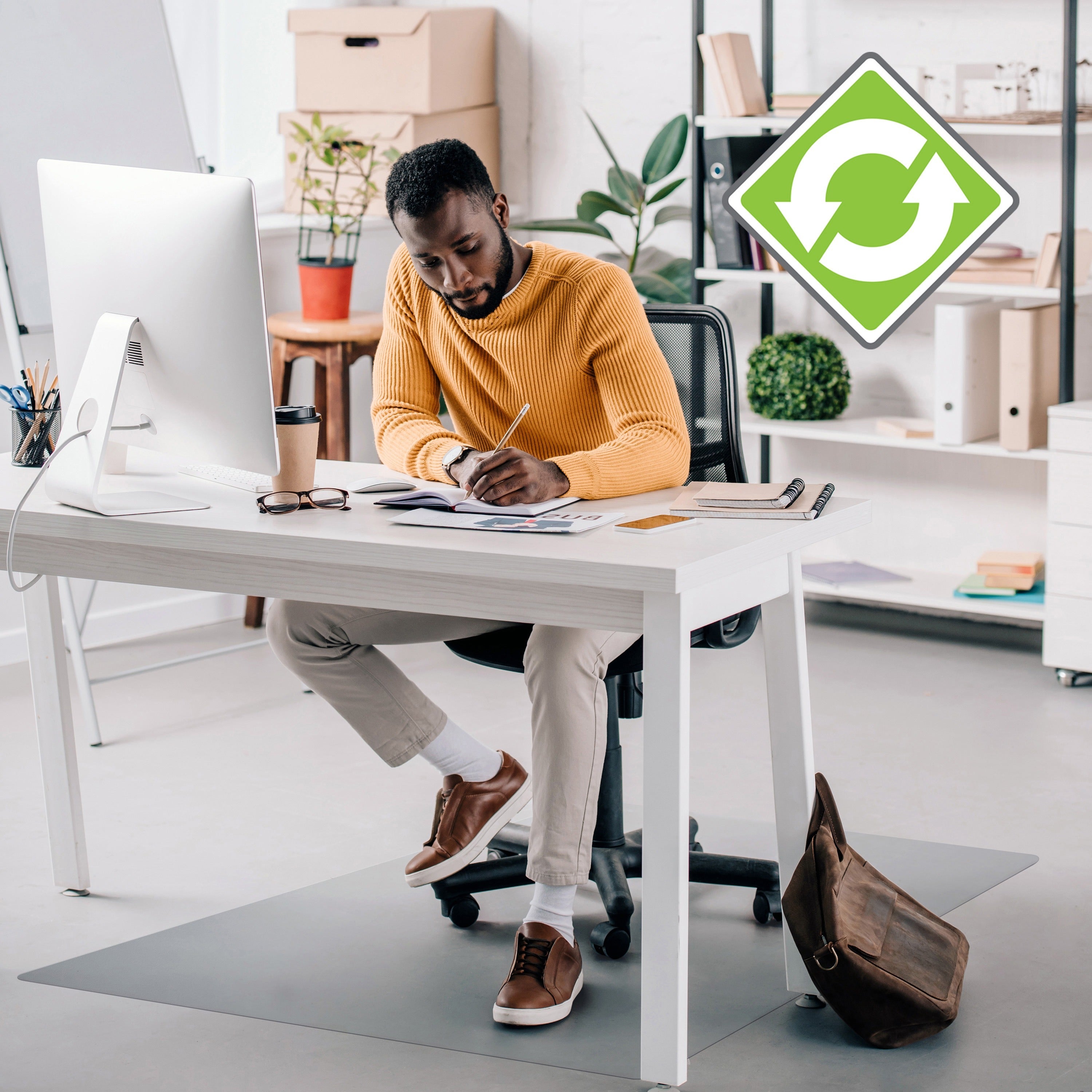 ecotex-enhanced-polymer-rectangular-chair-mat-with-anti-slip-backing-for-hard-floors-36-x-48-hard-floor-pile-carpet-home-office-48-length-x-36-width-x-0075-depth-x-0075-thickness-rectangular-polymer-clear-1each-taa-com_flreco123648aep - 1