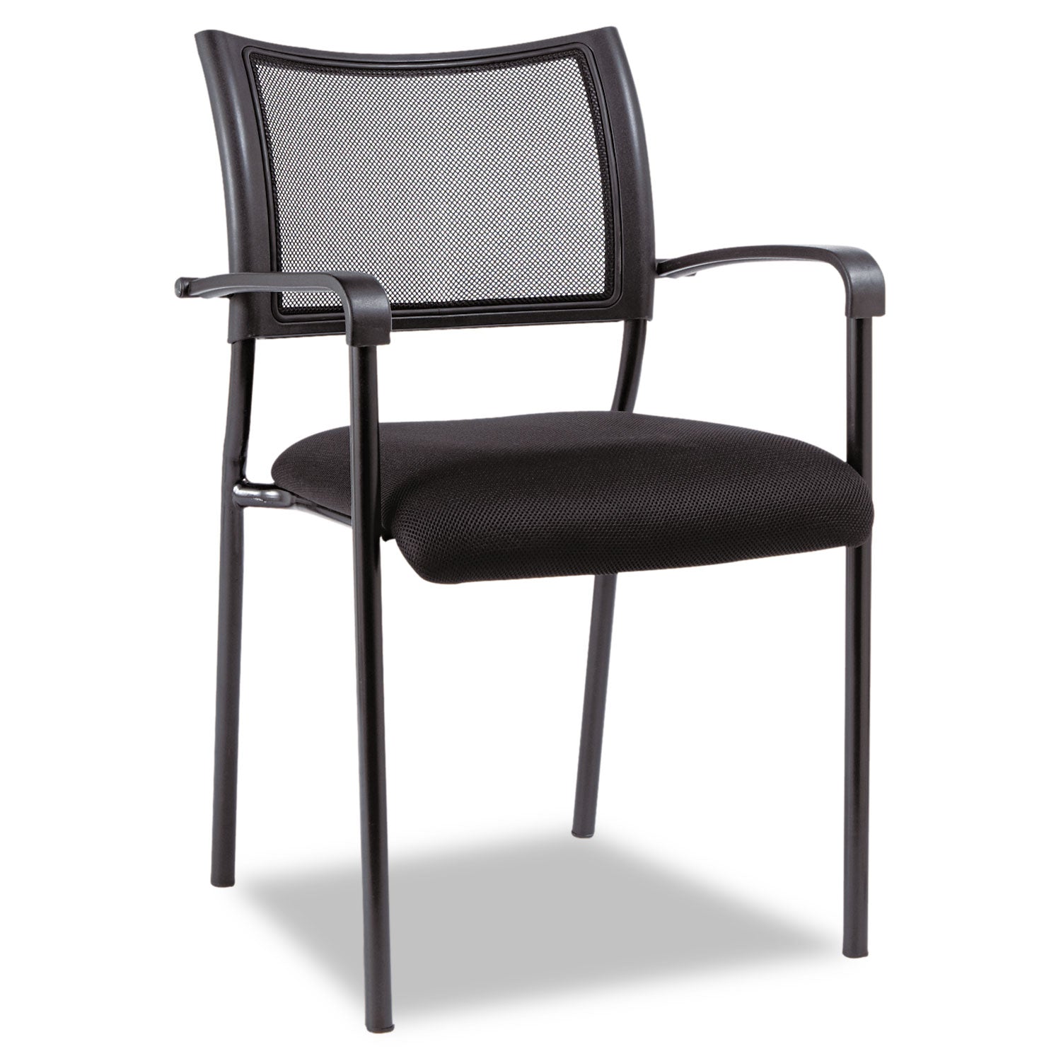 Alera Eikon Series Stacking Mesh Guest Chair, 20.86" x 24.01" x 33.07", Black Seat, Black Back, Black Base, 2/Carton -