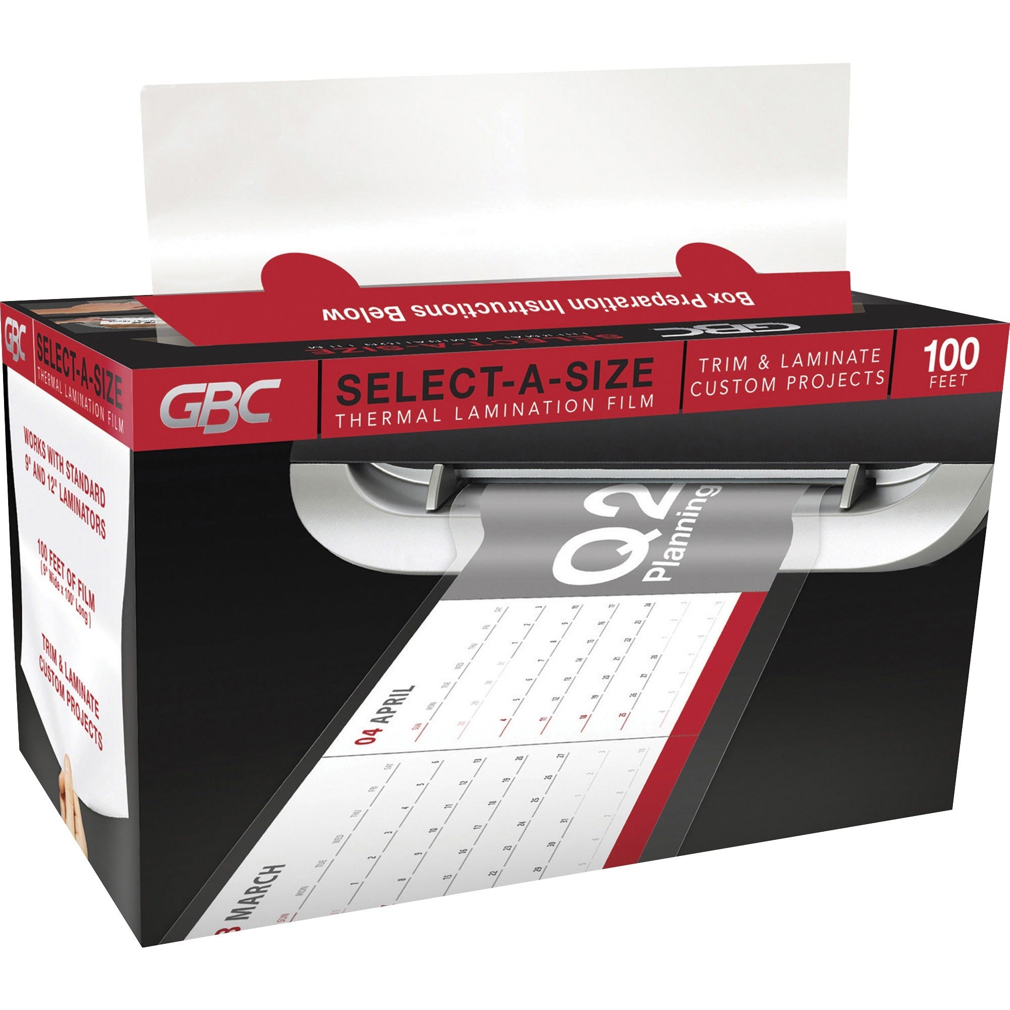 gbc-select-a-size-thermal-lamination-film-sheet-size-supported-012-thickness-laminating-pouch-sheet-size-9-width-x-100-ft-length-for-id-badge-clear-1-roll_gbc39069 - 1