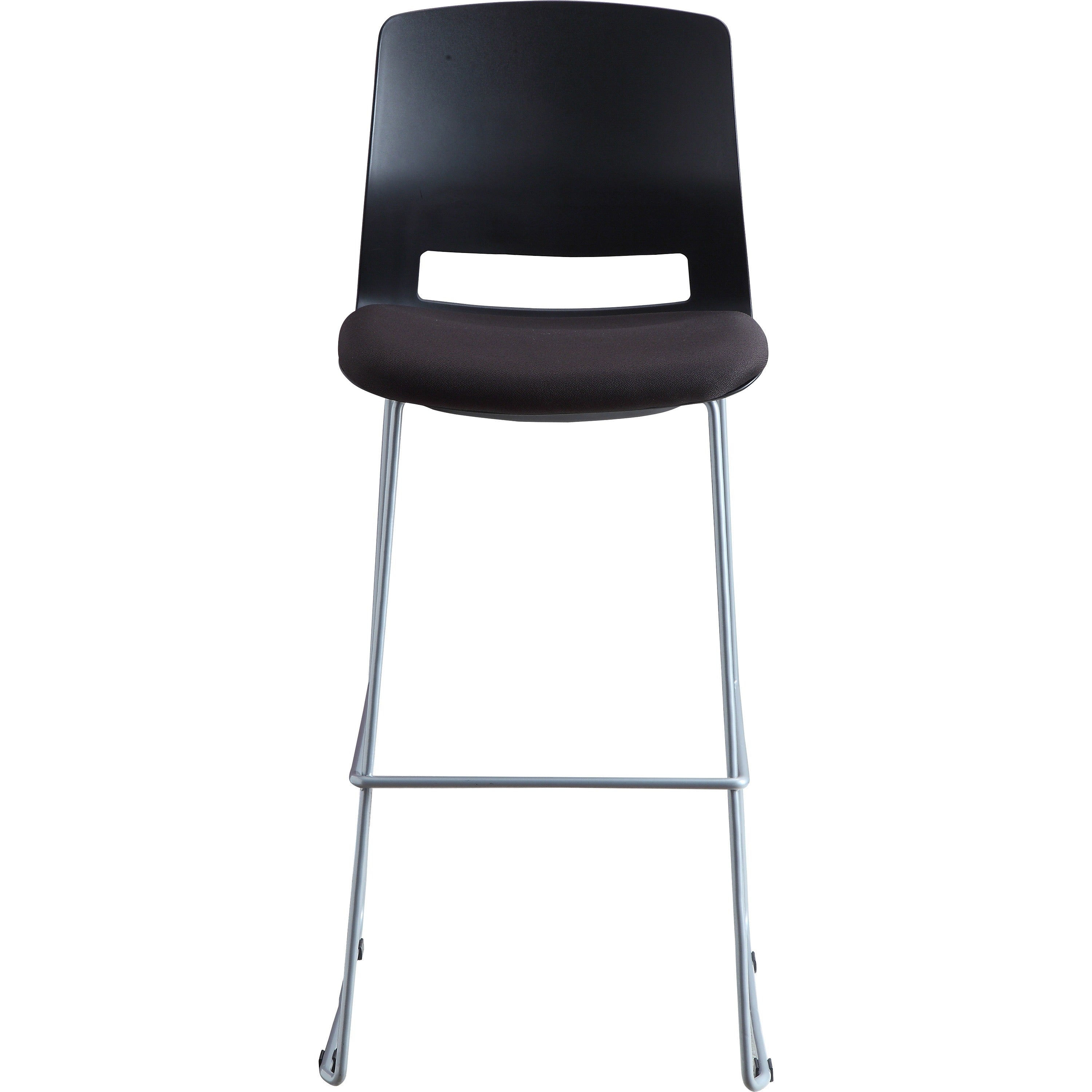 Lorell Arctic Series Bar Stools - Black Fabric, Foam Seat - Black Back - 2 / Carton - 1