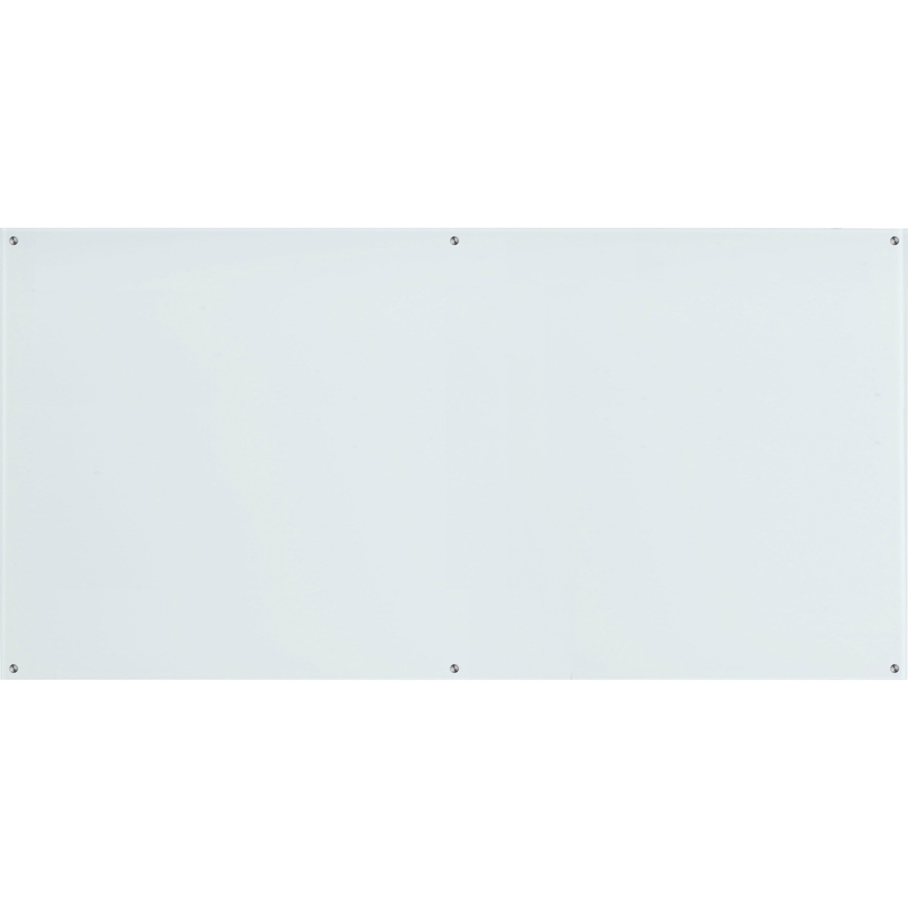 Lorell Premium Glass Dry-Erase Board - 96" (8 ft) Width x 48" (4 ft) Height - White Glass Surface - Rectangle - 1 Each