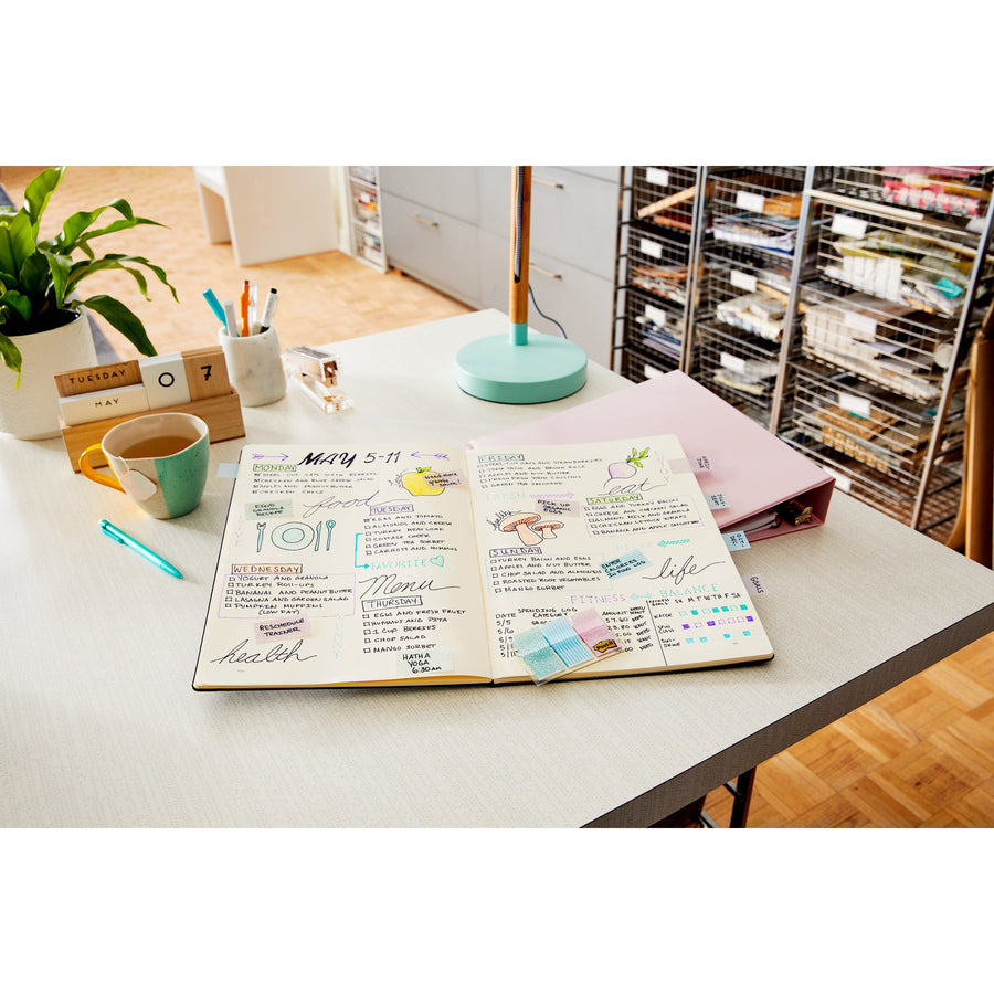 Post-it Printed Flags - 60 x Assorted Pastel - 1" x 1.75" - 30 Sheets per Pad - Green, Blue, Pink - Self-adhesive, Sticky, Removable, Writable - 60 / Pack - 2