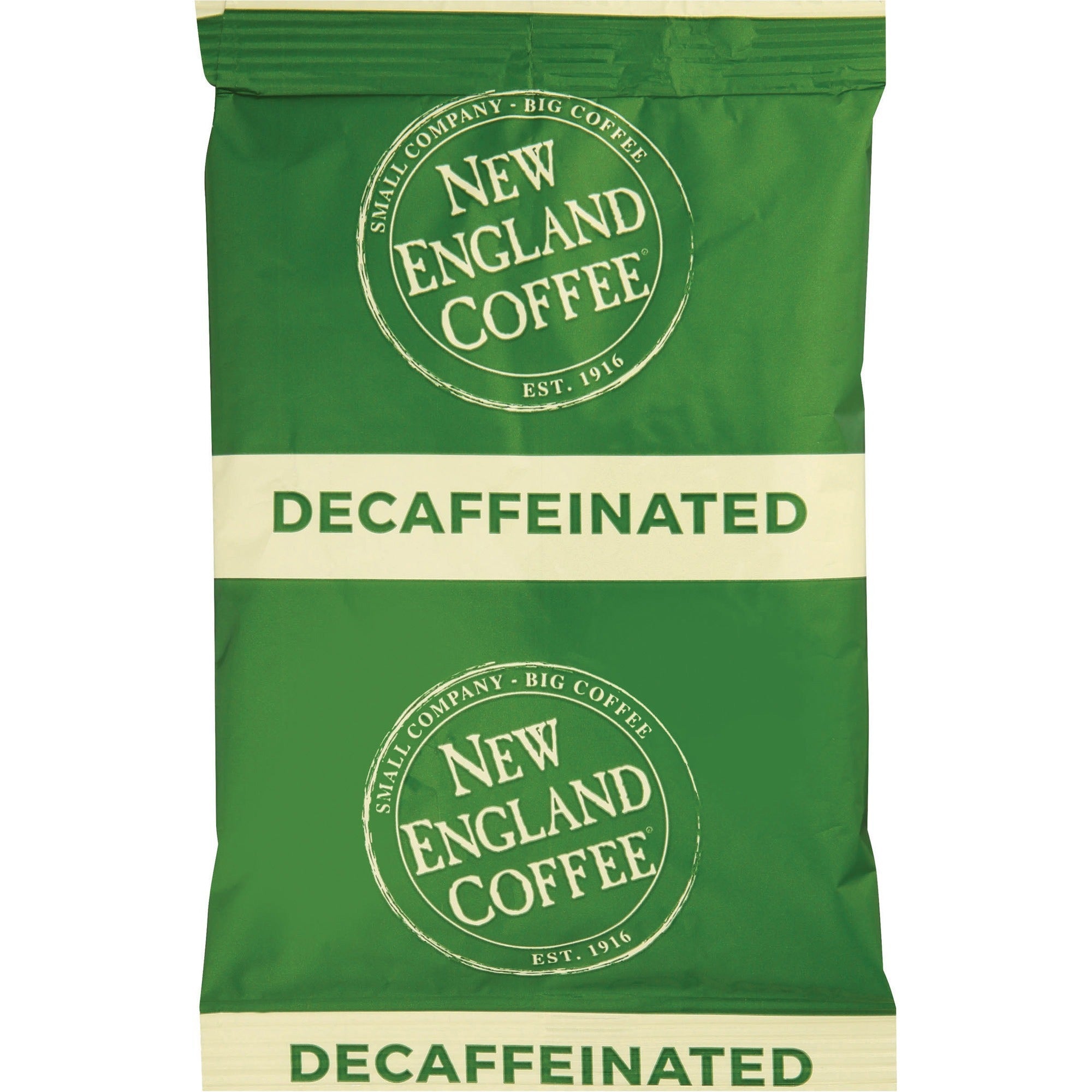 New England Coffee Portion Pack Decaf Breakfast Blend Coffee - Light/Medium - 2.5 oz Per Pack - 24 / Carton -