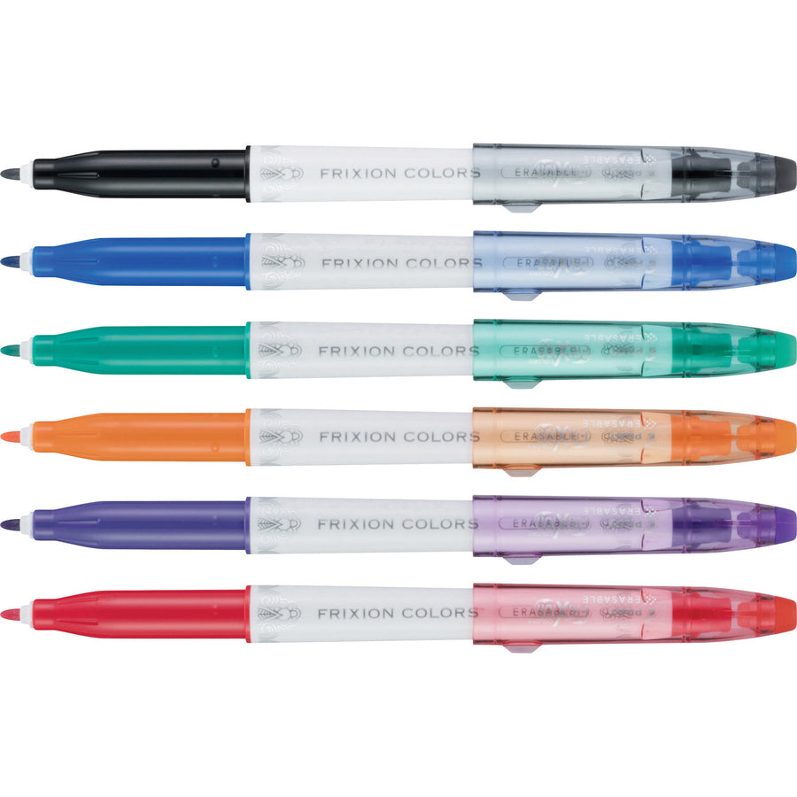 pilot-frixion-colors-erasable-marker-pens-bold-pen-point-25-mm-pen-point-size-black-blue-red-green-orange-purple-white-barrel-6-pack_pil44153 - 2