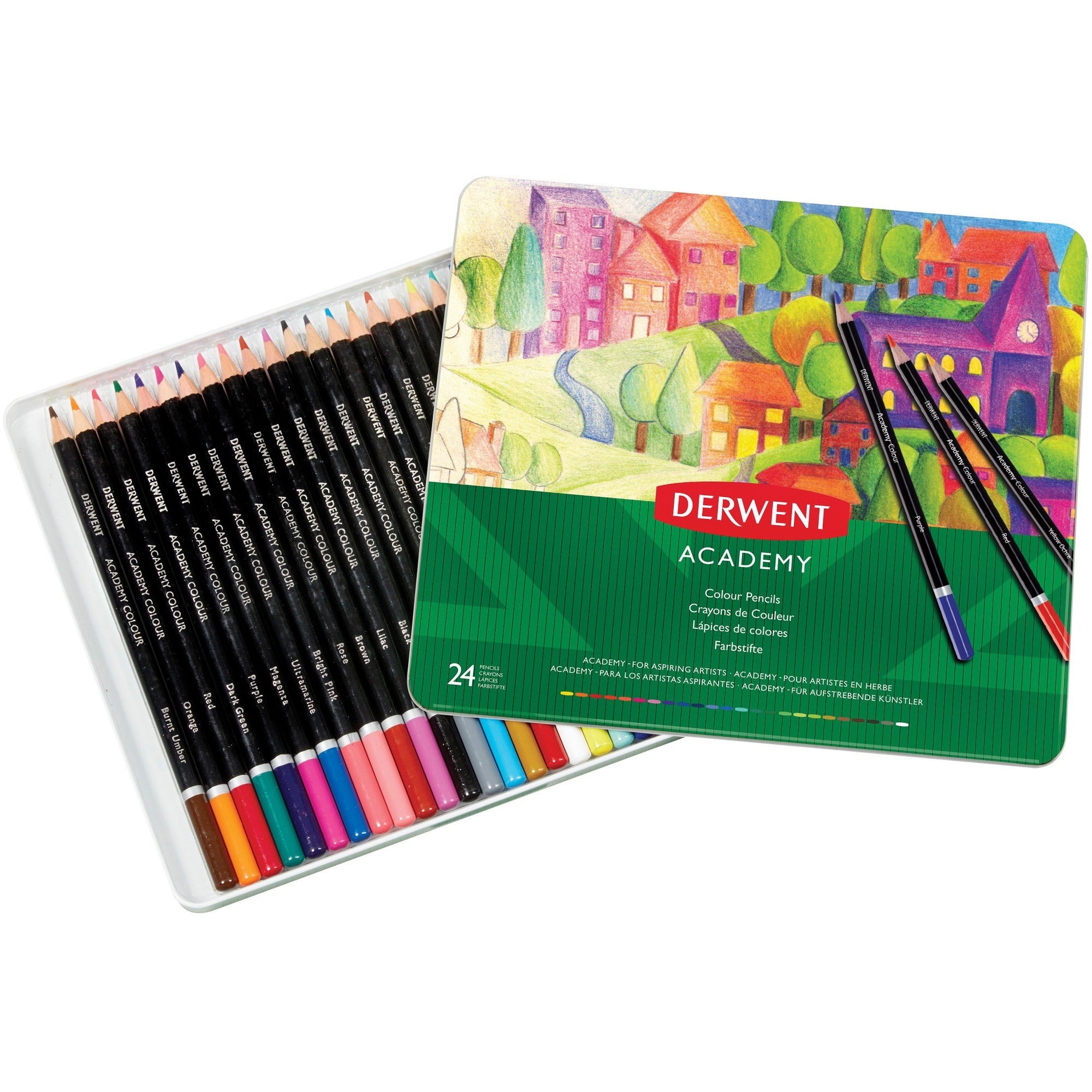 derwent-academy-color-pencils-33-mm-lead-diameter-acid-yellow-cadmium-yellow-orange-deep-red-red-rose-bright-pink-purple-ultramarine-light-blue-blue--lead-wood-barrel-24-set_mea2301938 - 1