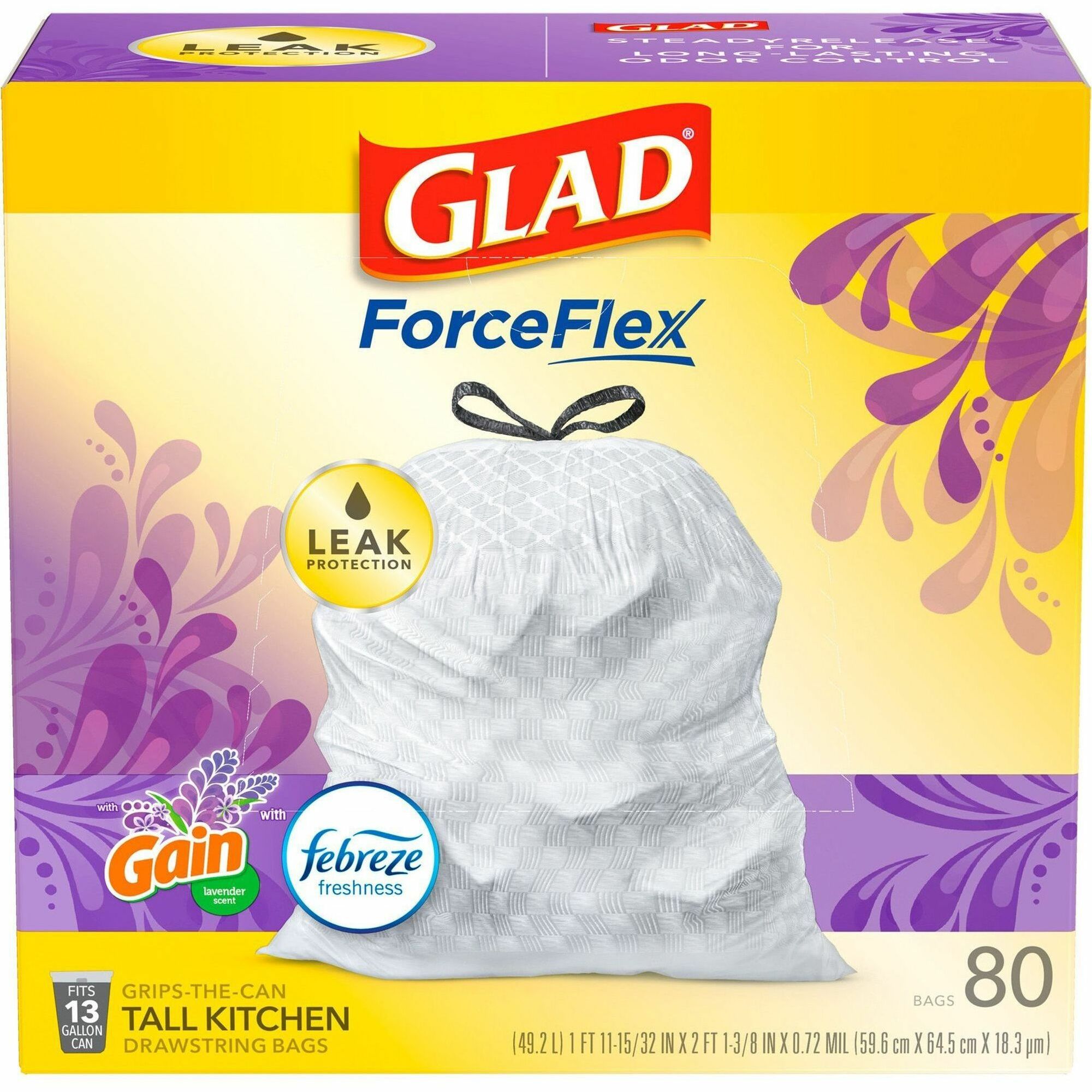 Glad ForceFlex Tall Kitchen Drawstring Trash Bags - 1