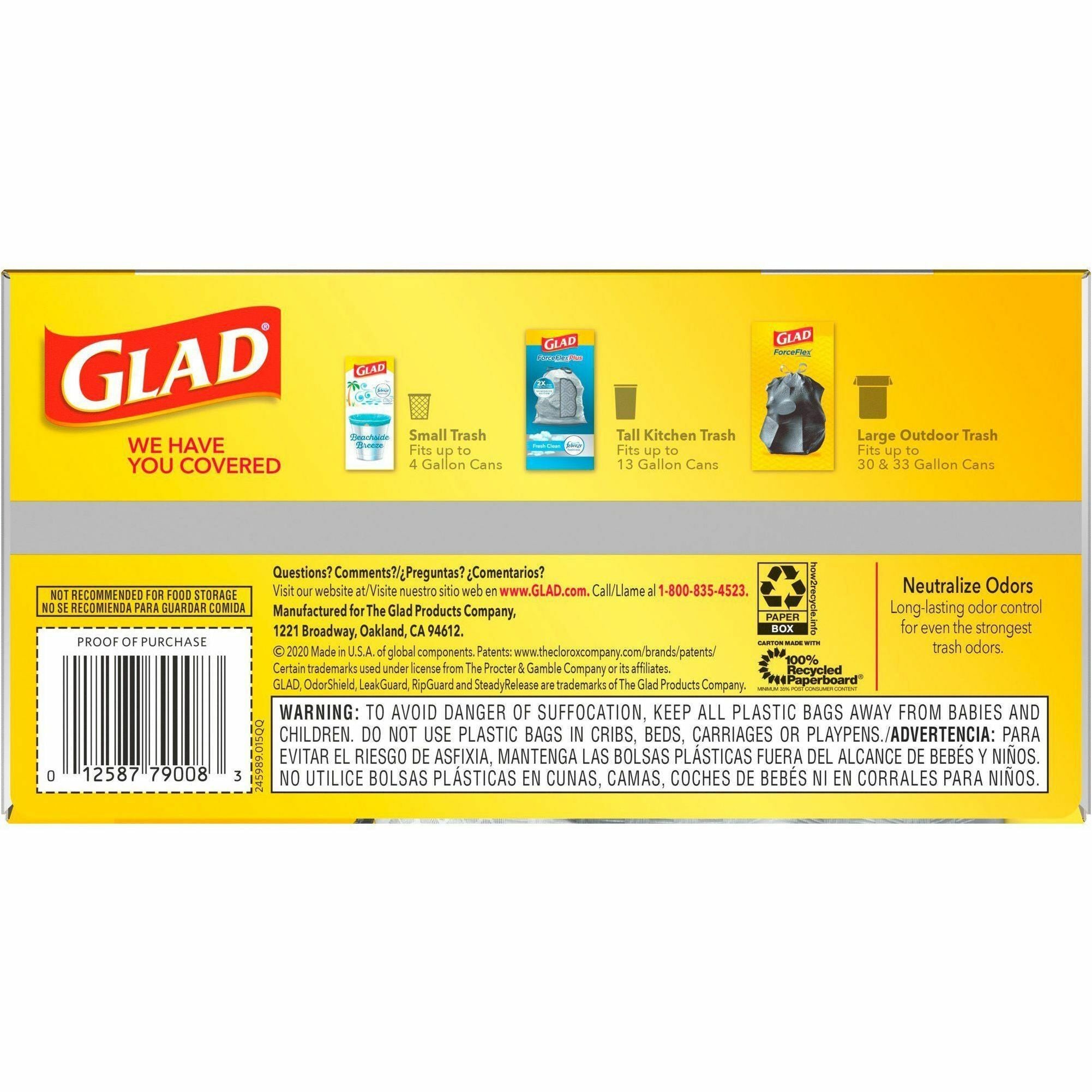 Glad ForceFlex Tall Kitchen Drawstring Trash Bags - OdorShield - 2