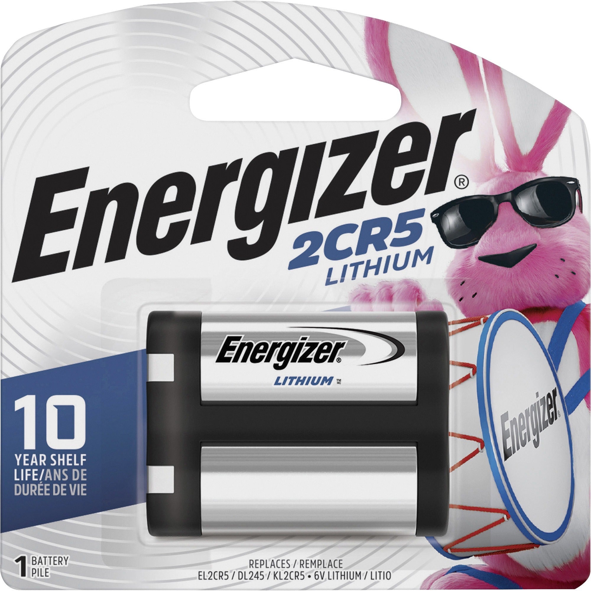 Energizer 2CR5 Batteries, 1 Pack - For Camera - 6 V DC - 1300 mAh - Lithium (Li) - 1 / Pack -