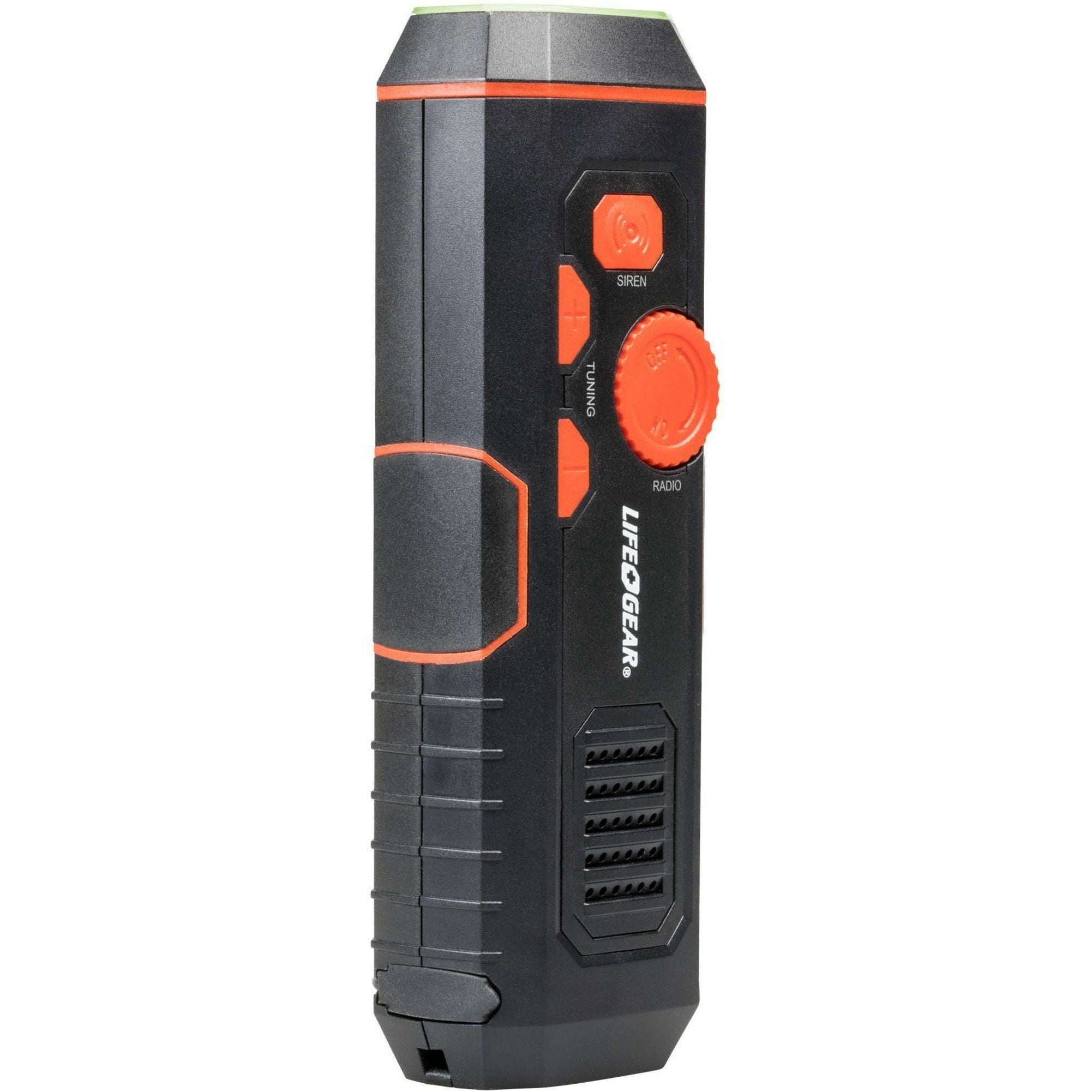 Life+Gear Stormproof Crank Light - 30 lm Lumen - Lithium Ion (Li-Ion) - Battery, USB - Water Resistant, Water Proof, Impact Resistant - Red, Black - 2