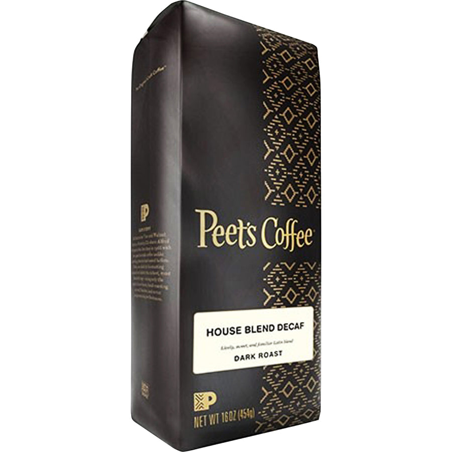 Peet's Coffee Ground House Blend Decaf Coffee - Dark - 16 oz - 1 Each -